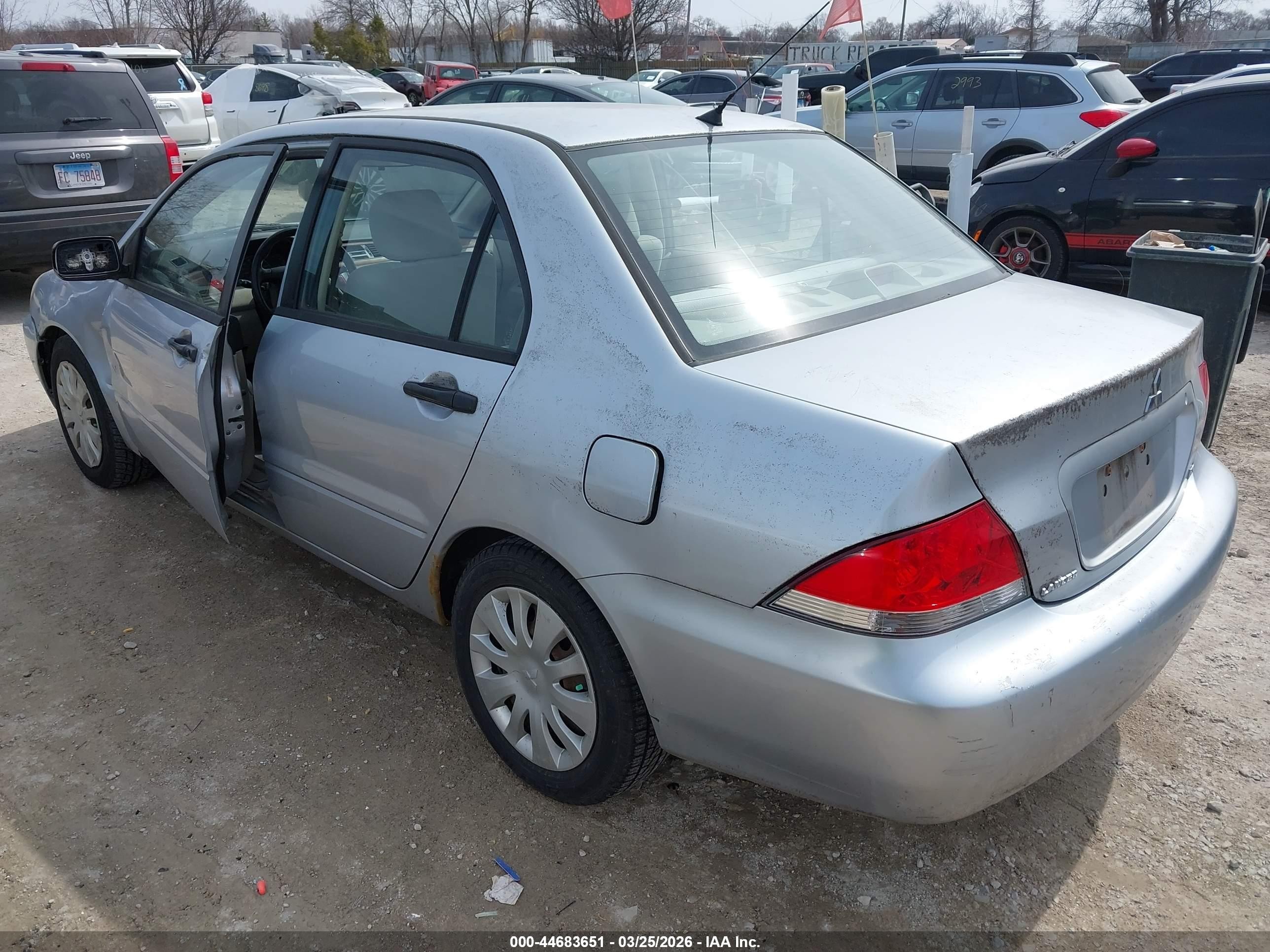 2007 Mitsubishi Lancer Es Silver vin: JA3AJ26E37U015383