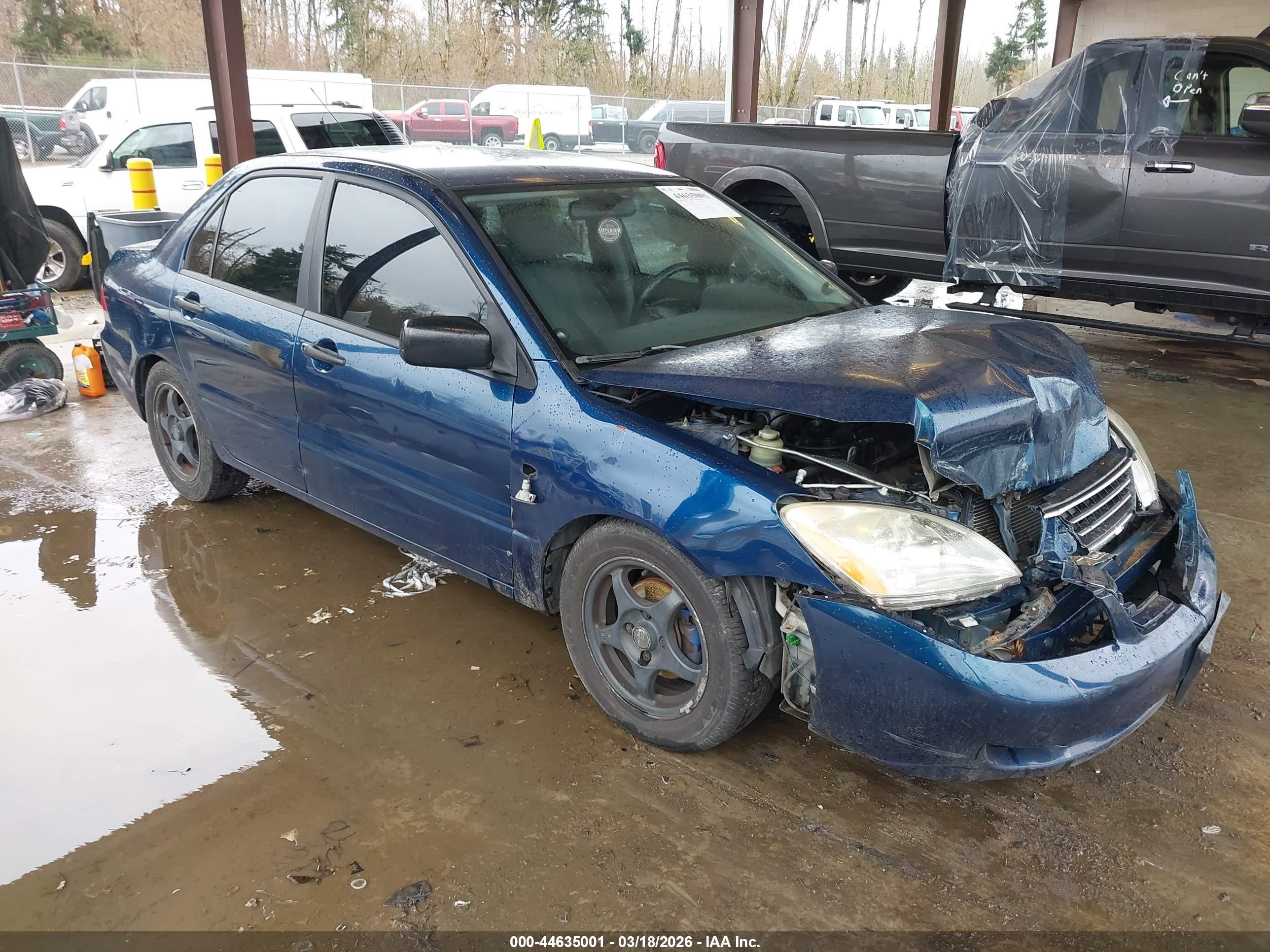 2007 Mitsubishi Lancer Es Dark Blue vin: JA3AJ26E37U017618