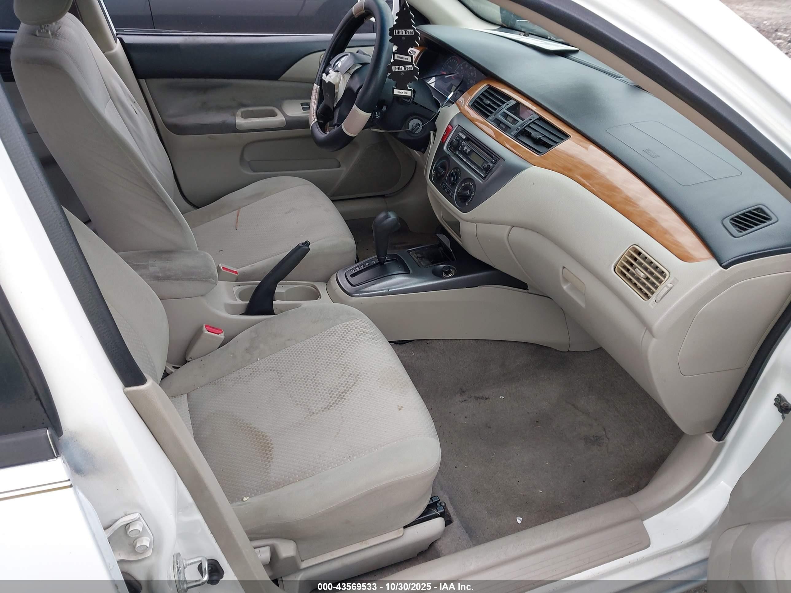 2006 Mitsubishi Lancer Es/se White vin: JA3AJ26E56U060680
