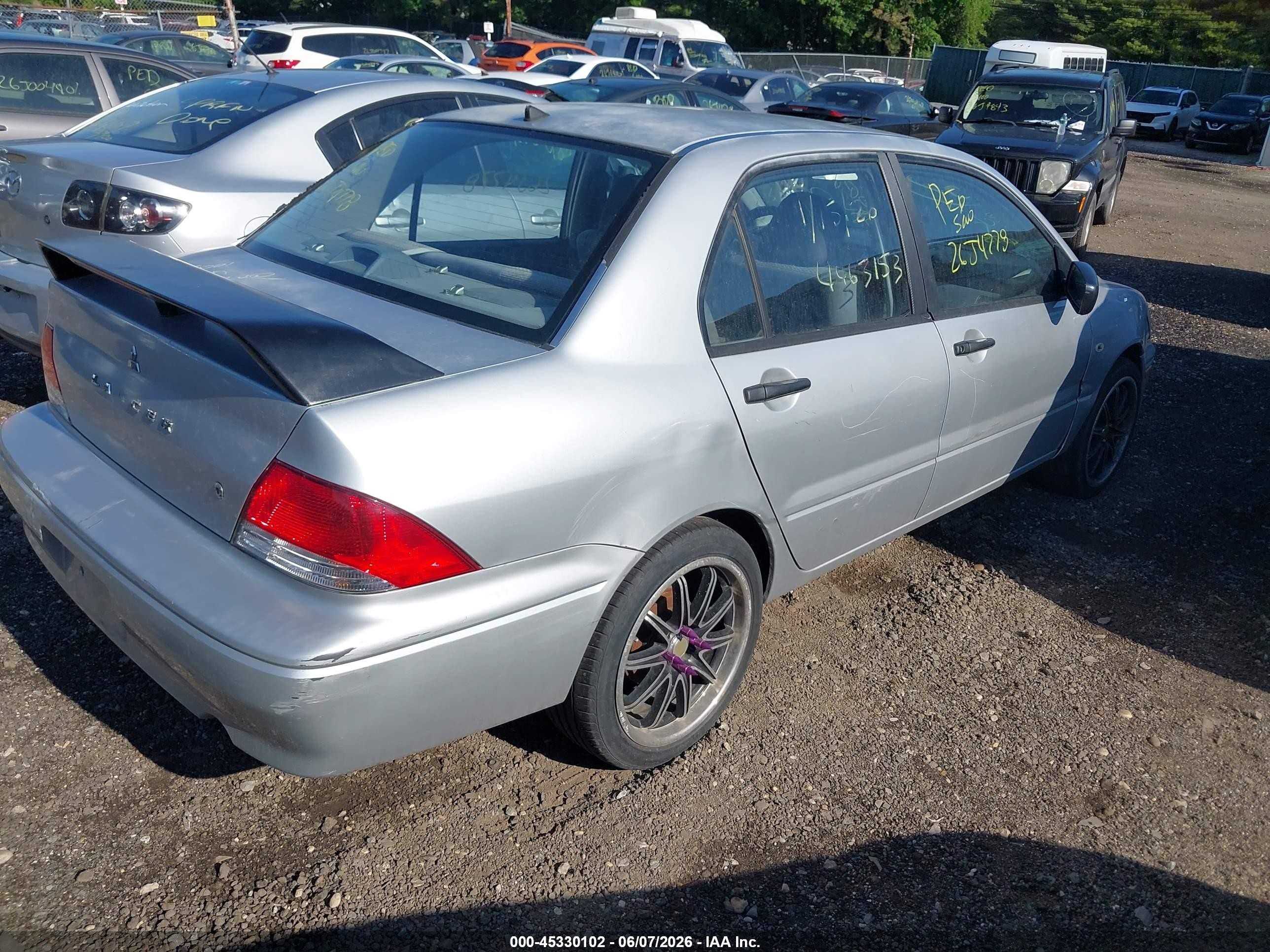 2003 Mitsubishi Lancer Es Gray vin: JA3AJ26E63U006123