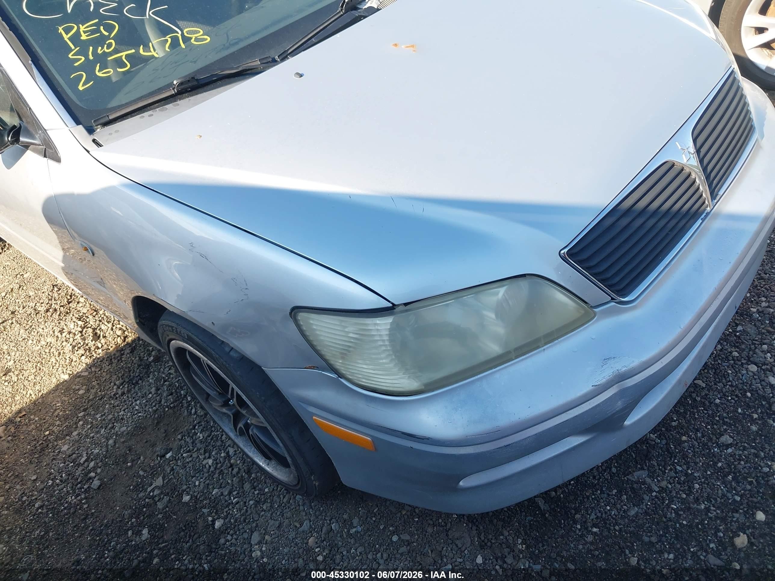 2003 Mitsubishi Lancer Es Gray vin: JA3AJ26E63U006123