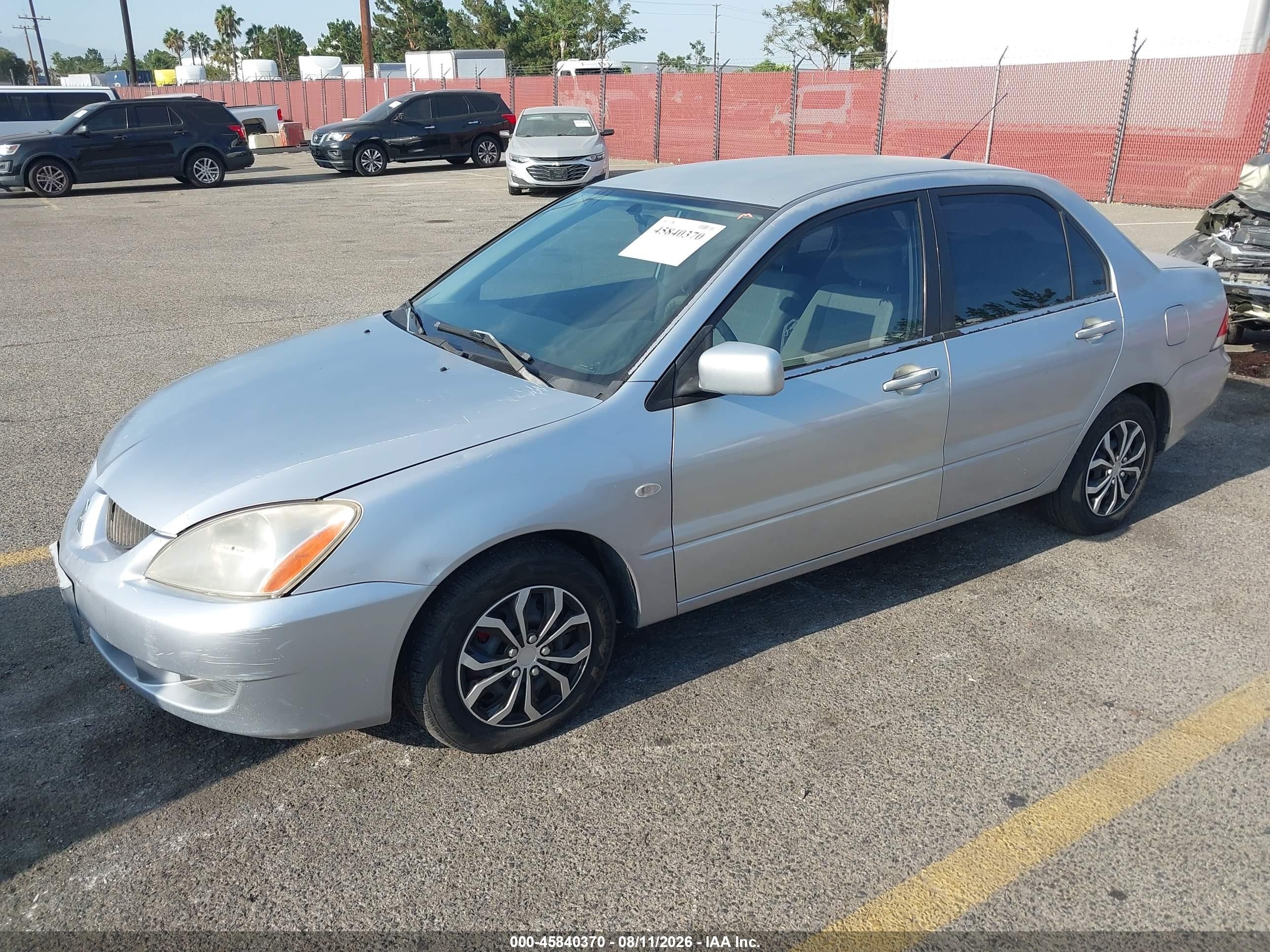 2005 Mitsubishi Lancer Es Silver vin: JA3AJ26E75U020809