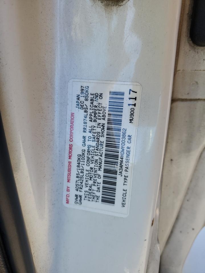 1998 Mitsubishi 3000 Gt White vin: JA3AM44H0WY003862
