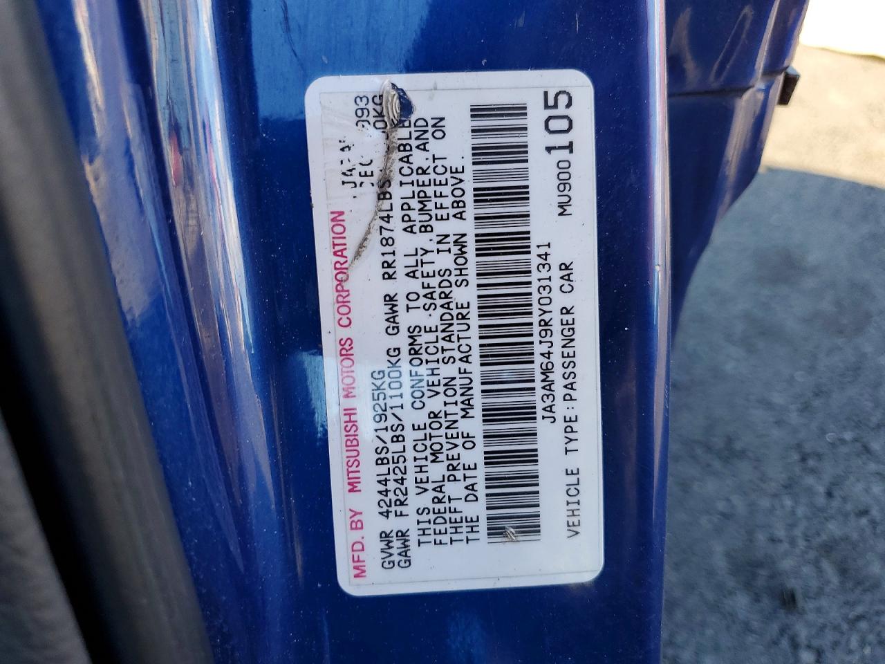 1994 Mitsubishi 3000 Gt Sl Blue vin: JA3AM64J9RY031341
