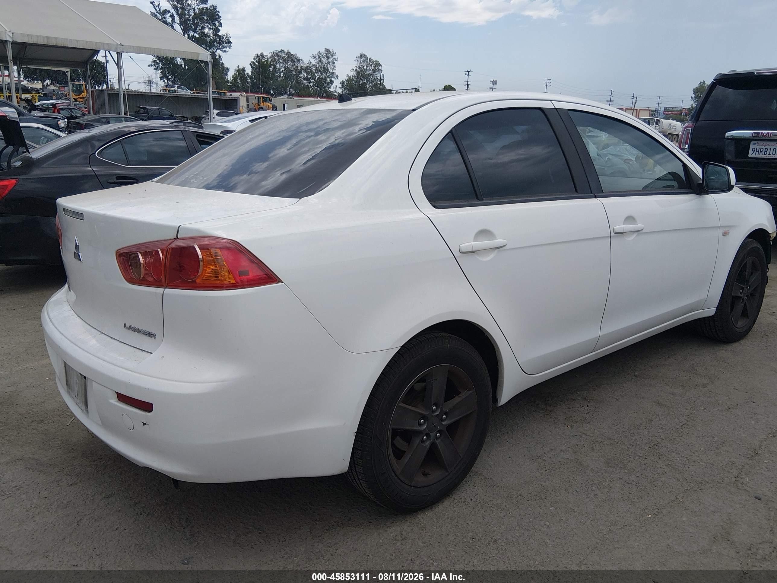2009 Mitsubishi Lancer Es/es-sport White vin: JA3AU26U49U040679