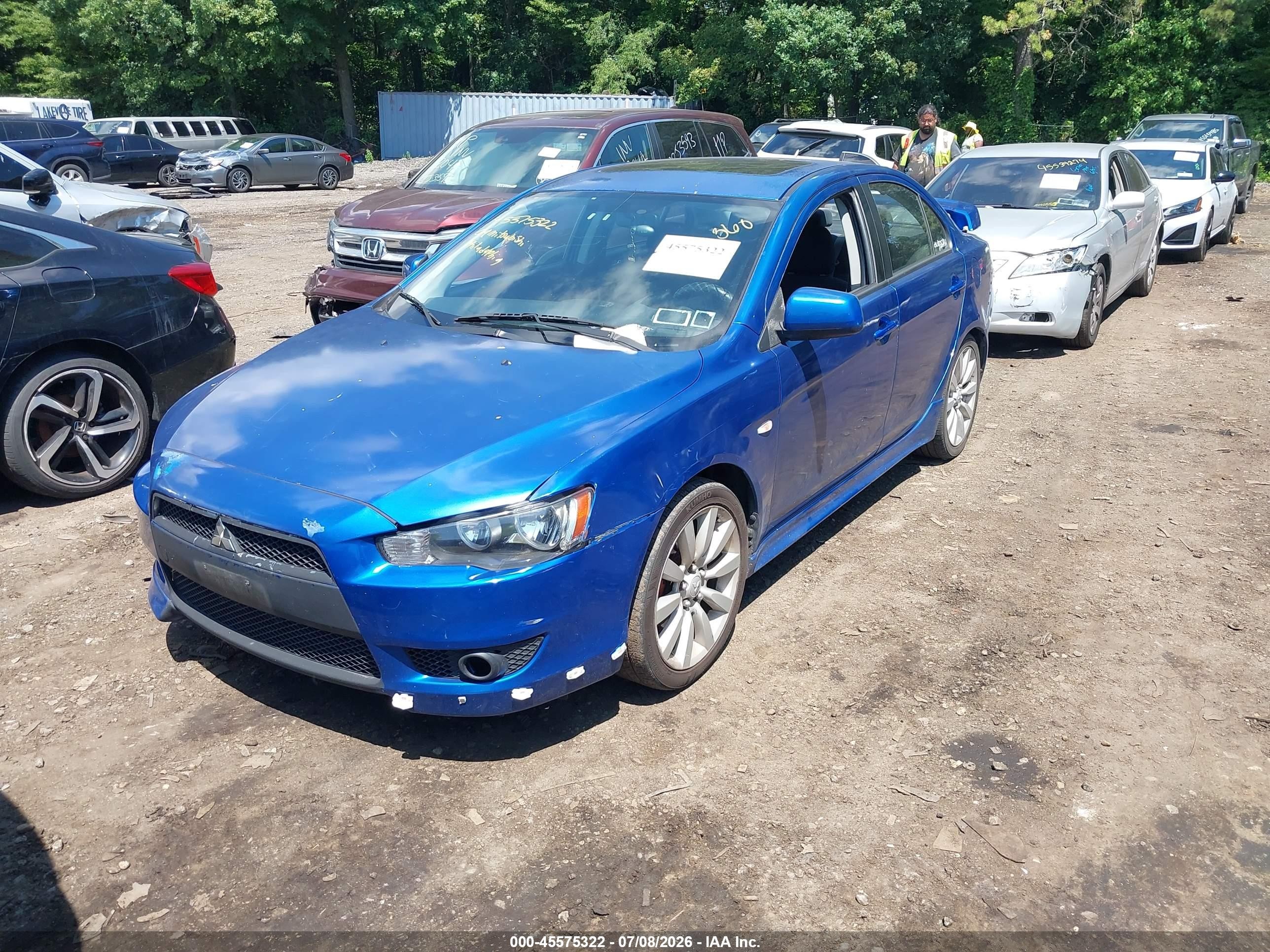 2009 Mitsubishi Lancer Gts Blue vin: JA3AU86W19U009071