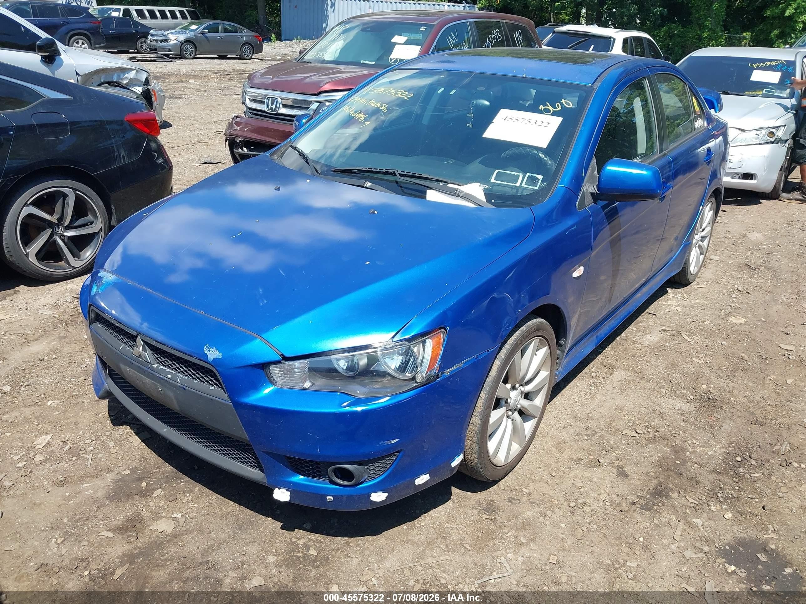 2009 Mitsubishi Lancer Gts Blue vin: JA3AU86W19U009071