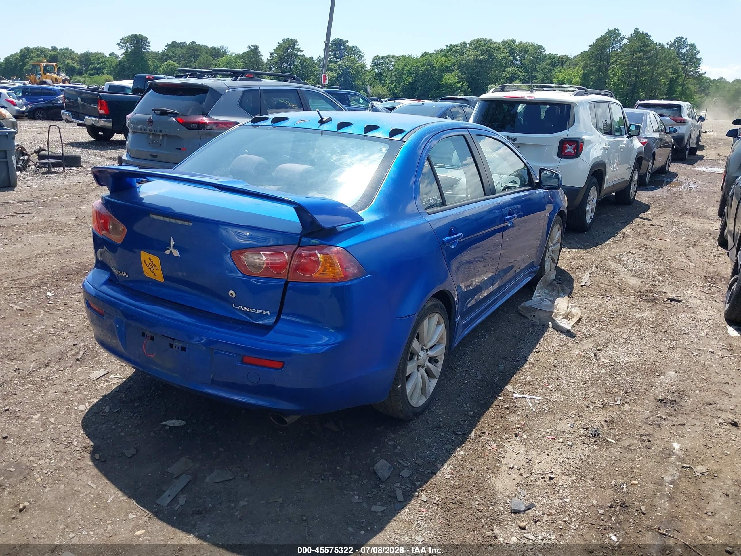 2009 Mitsubishi Lancer Gts Blue vin: JA3AU86W19U009071