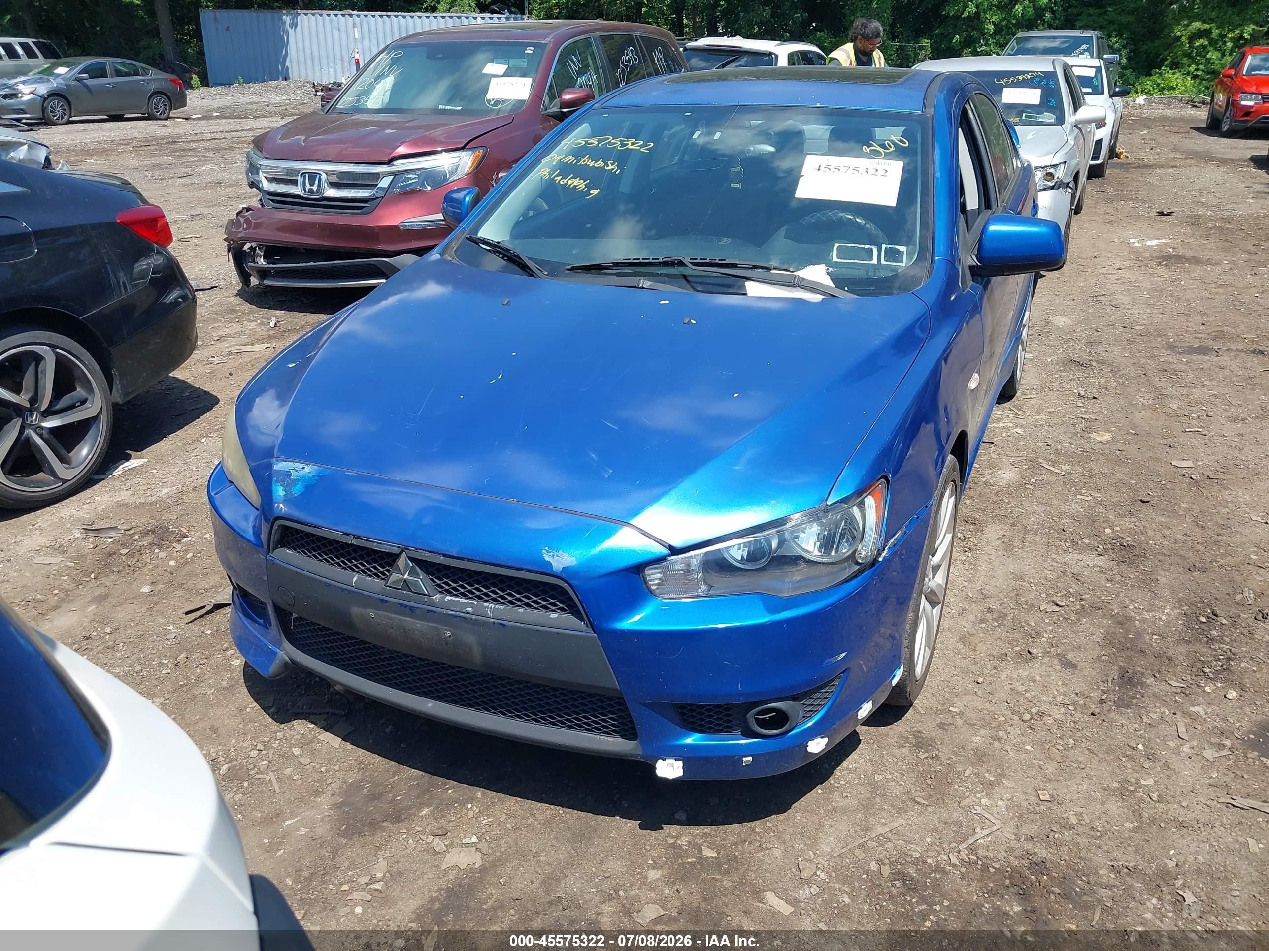2009 Mitsubishi Lancer Gts Blue vin: JA3AU86W19U009071