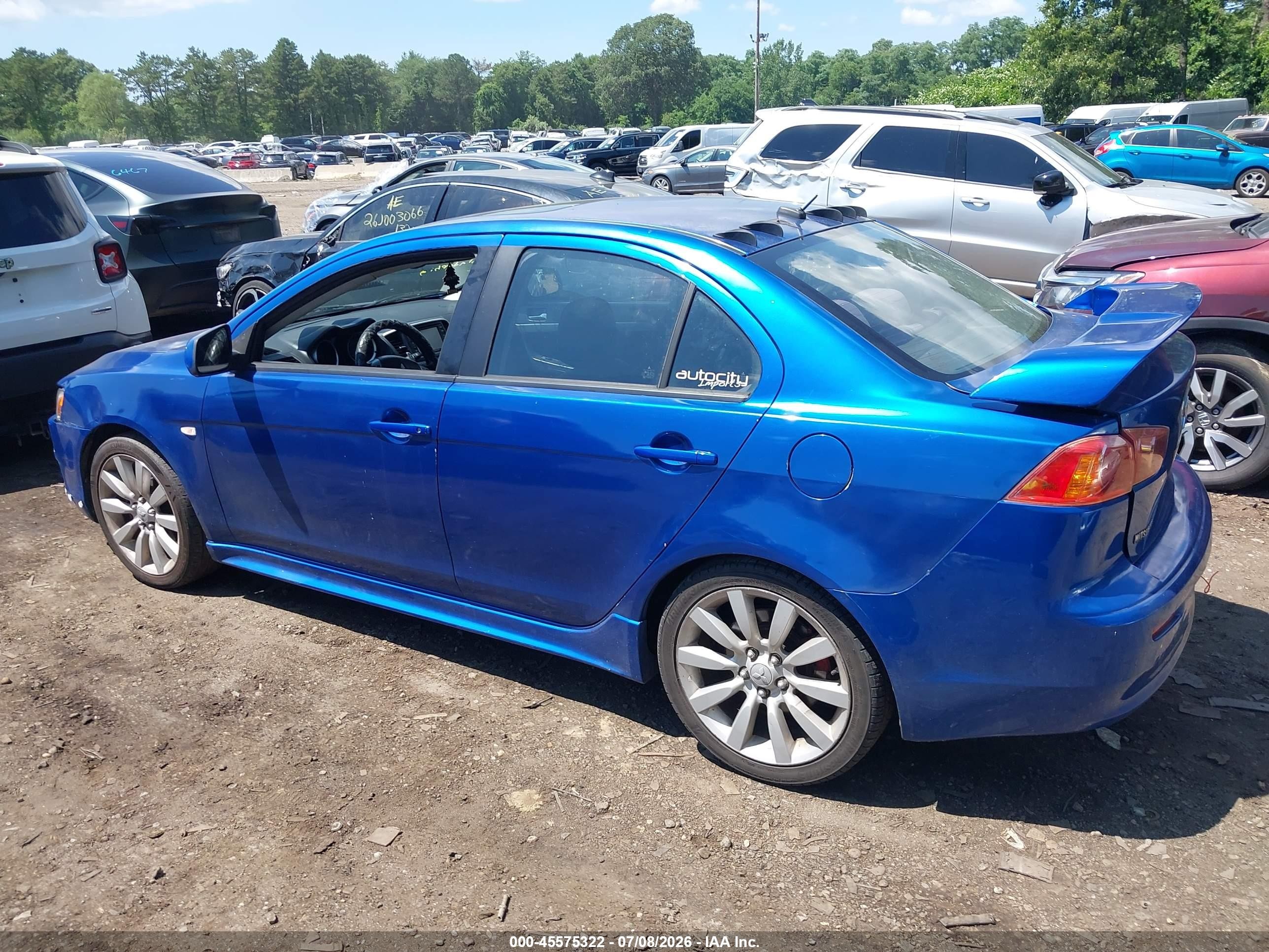 2009 Mitsubishi Lancer Gts Blue vin: JA3AU86W19U009071