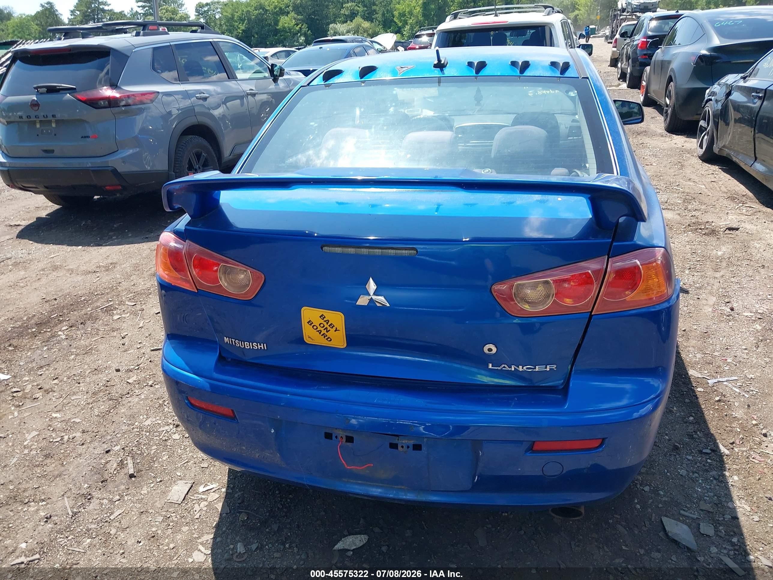 2009 Mitsubishi Lancer Gts Blue vin: JA3AU86W19U009071