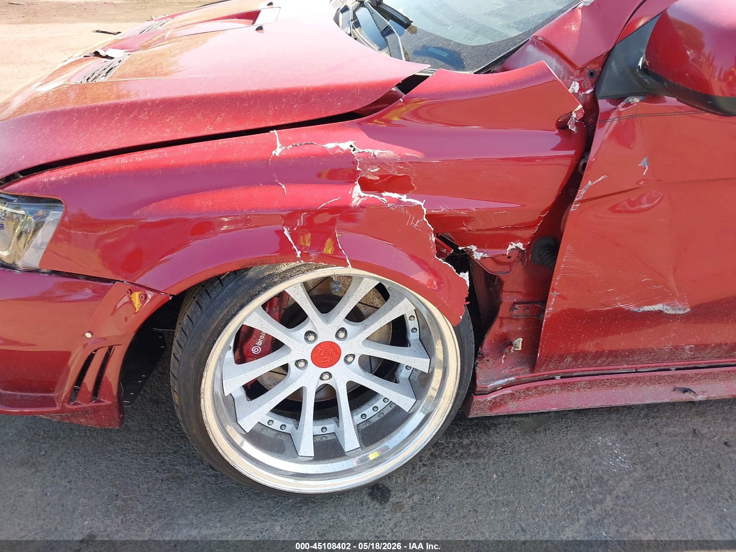 2009 Mitsubishi Lancer Ralliart Red vin: JA3AV66VX9U024421