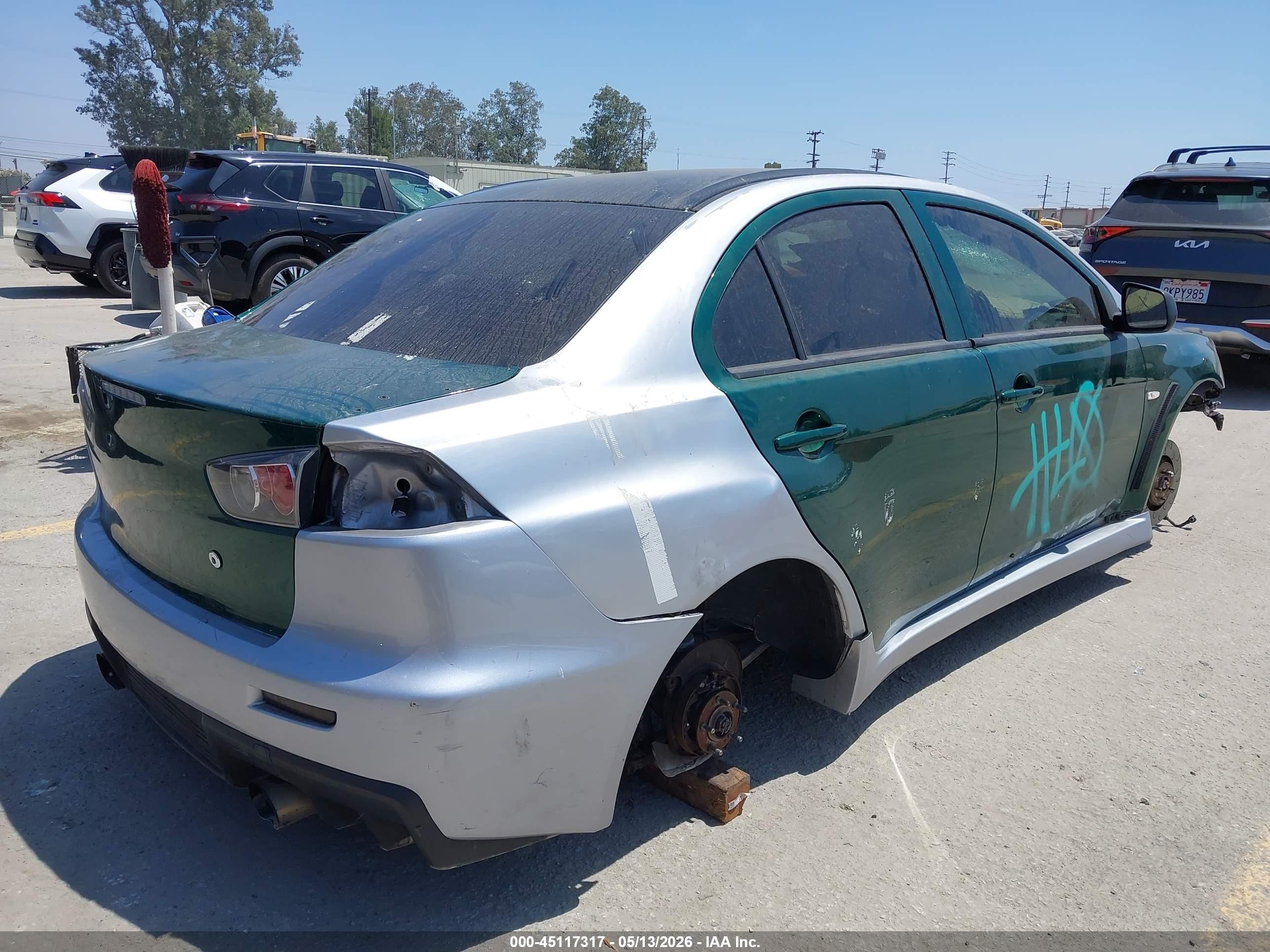 2008 Mitsubishi Lancer Evolution Gsr Green vin: JA3AW86VX8U048791