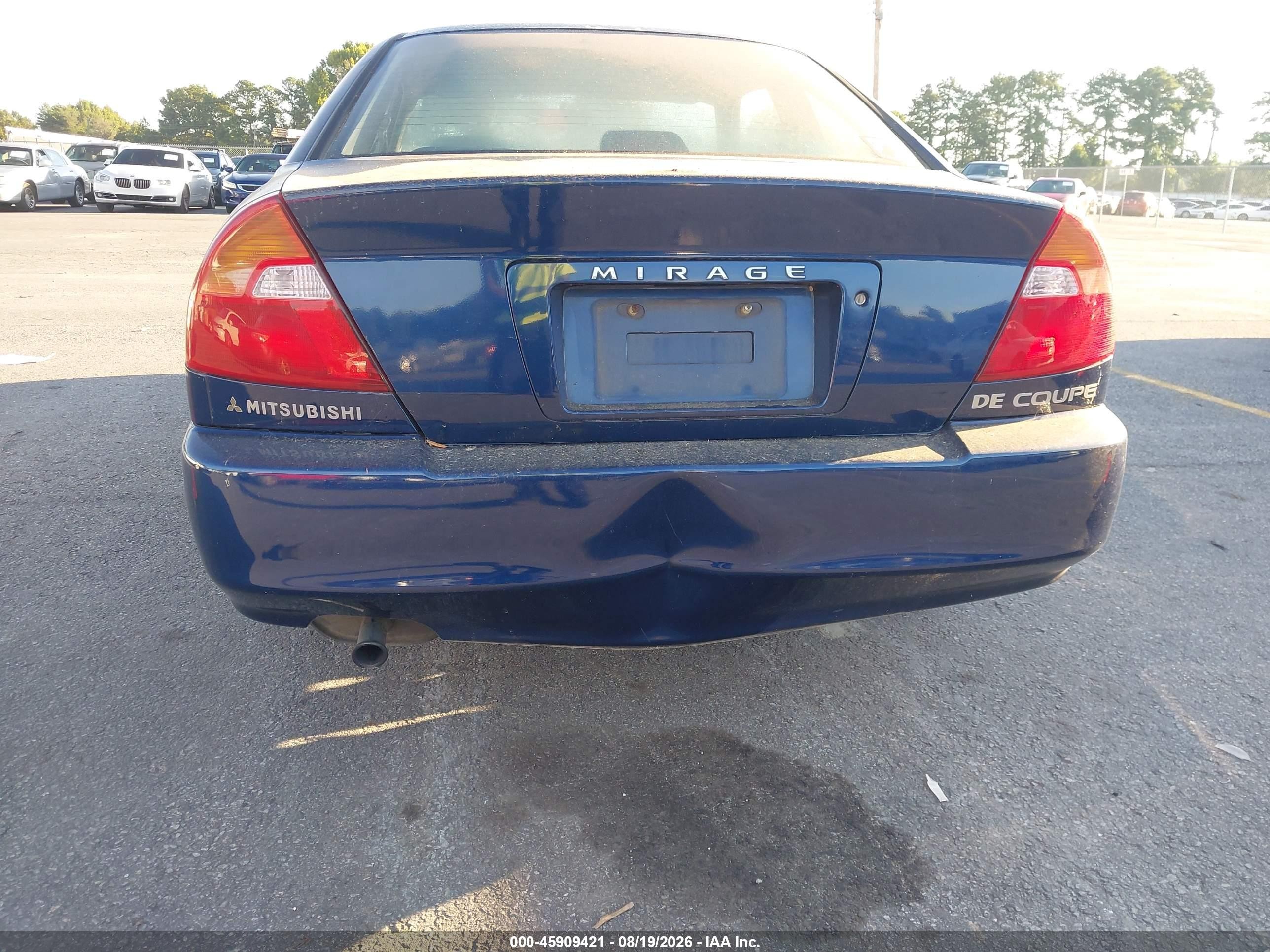 2002 Mitsubishi Mirage De Blue vin: JA3AY11A62U077329