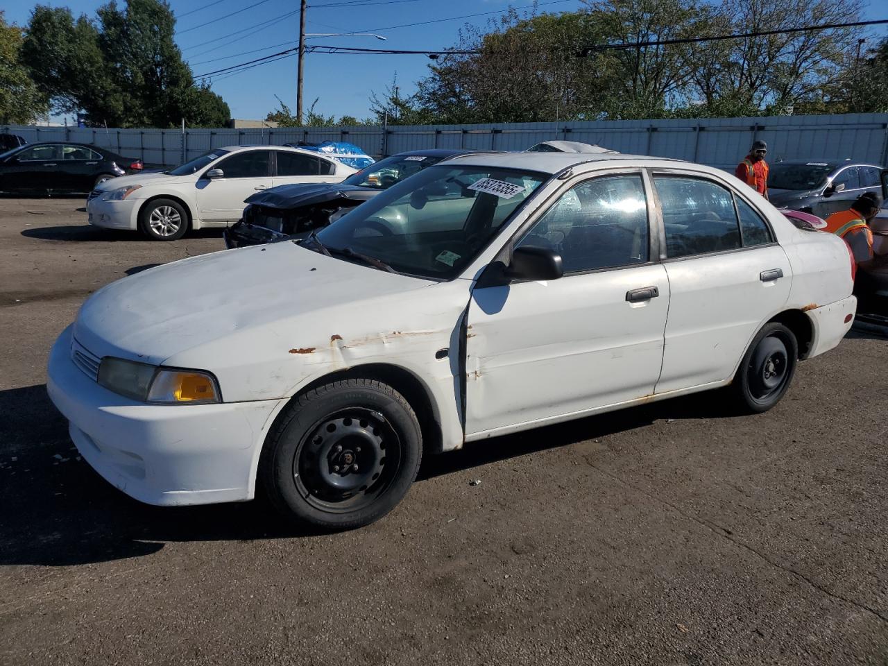 2001 Mitsubishi Mirage Es White vin: JA3AY26C21U013335