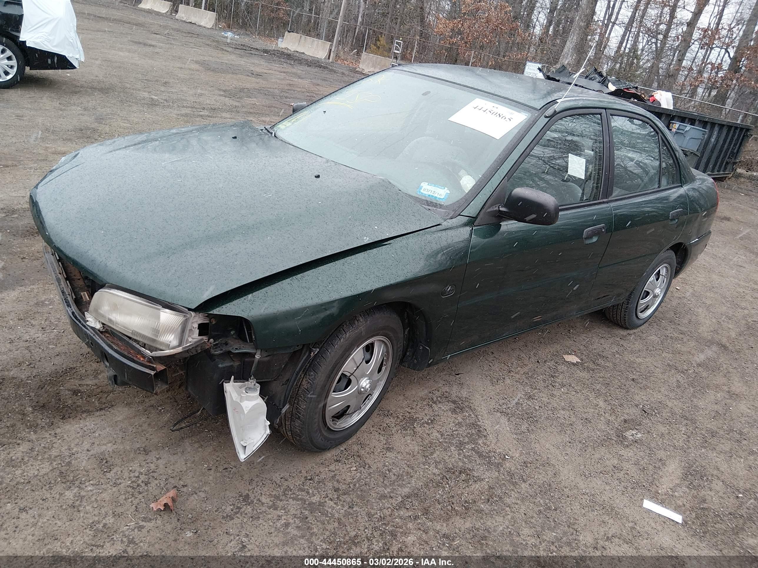 2001 Mitsubishi Mirage Es Green vin: JA3AY26C61U007053