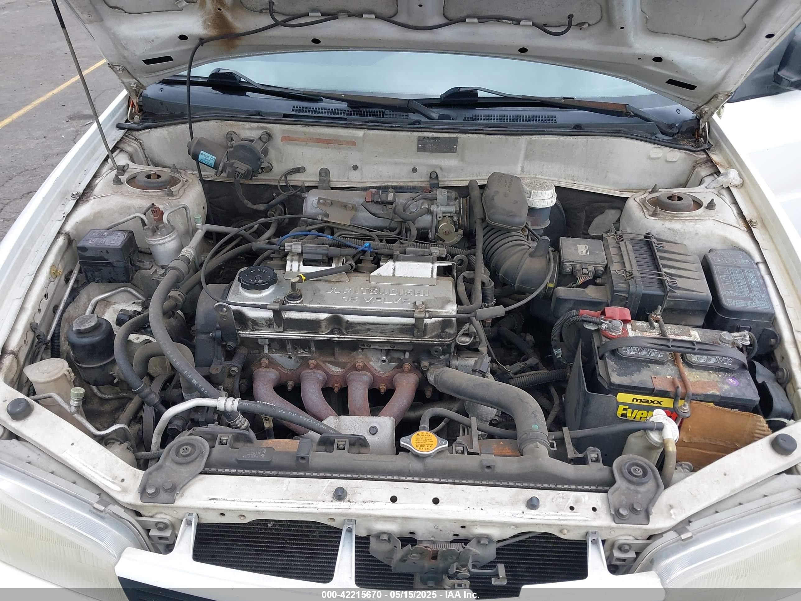 2001 Mitsubishi Mirage Es White vin: JA3AY26C91U048518