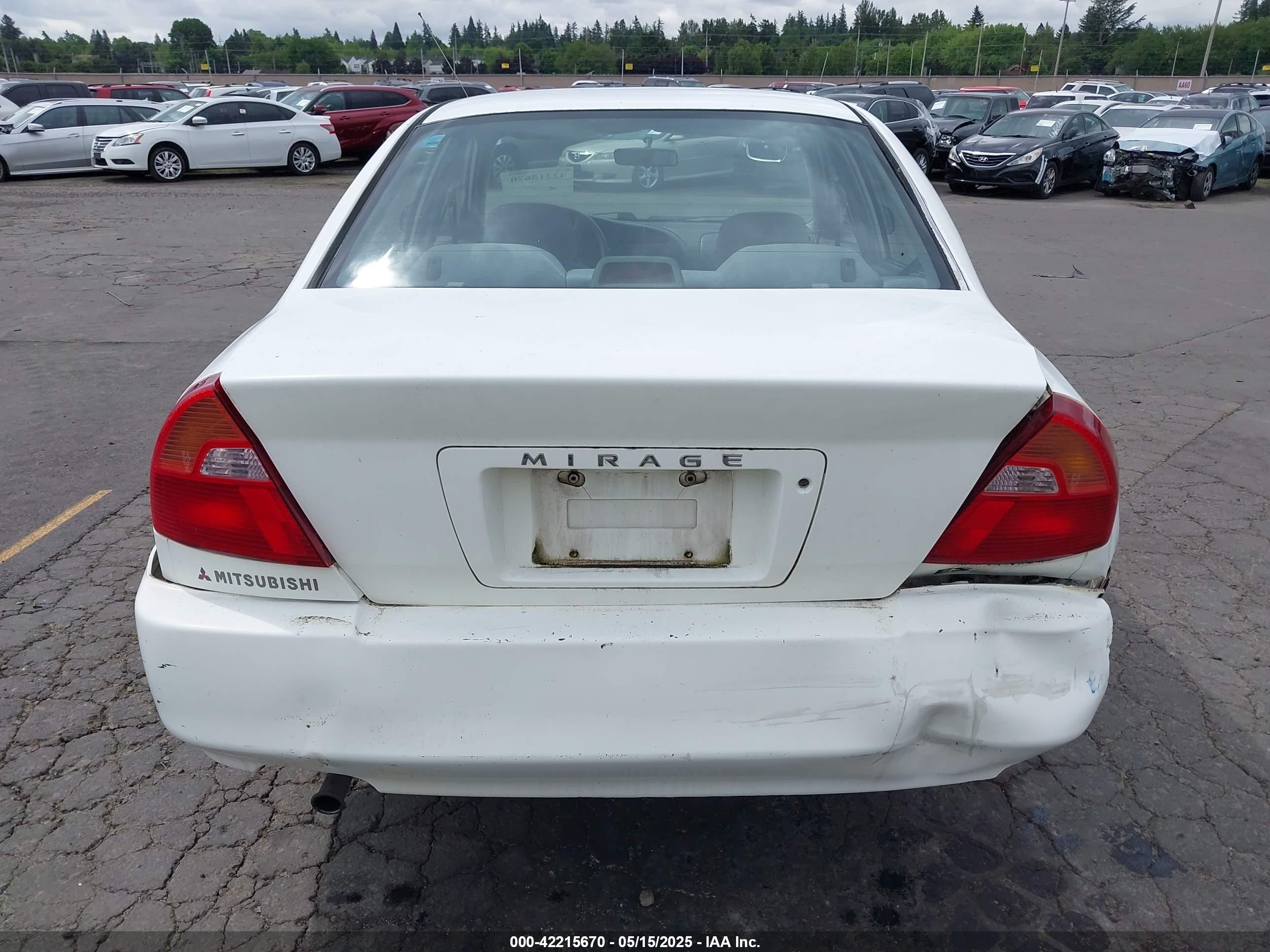 2001 Mitsubishi Mirage Es White vin: JA3AY26C91U048518
