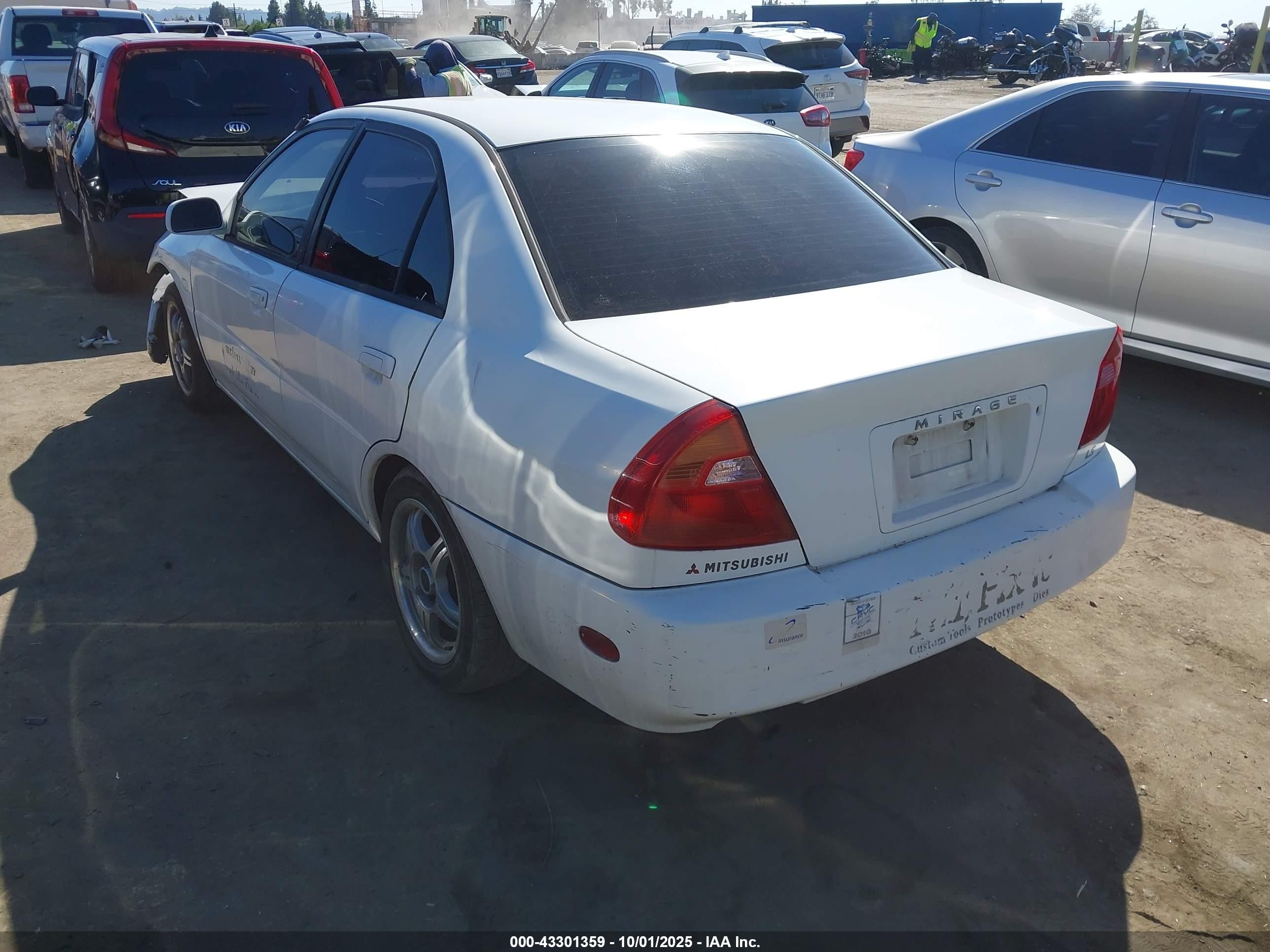 2001 Mitsubishi Mirage Ls White vin: JA3AY36C31U016573