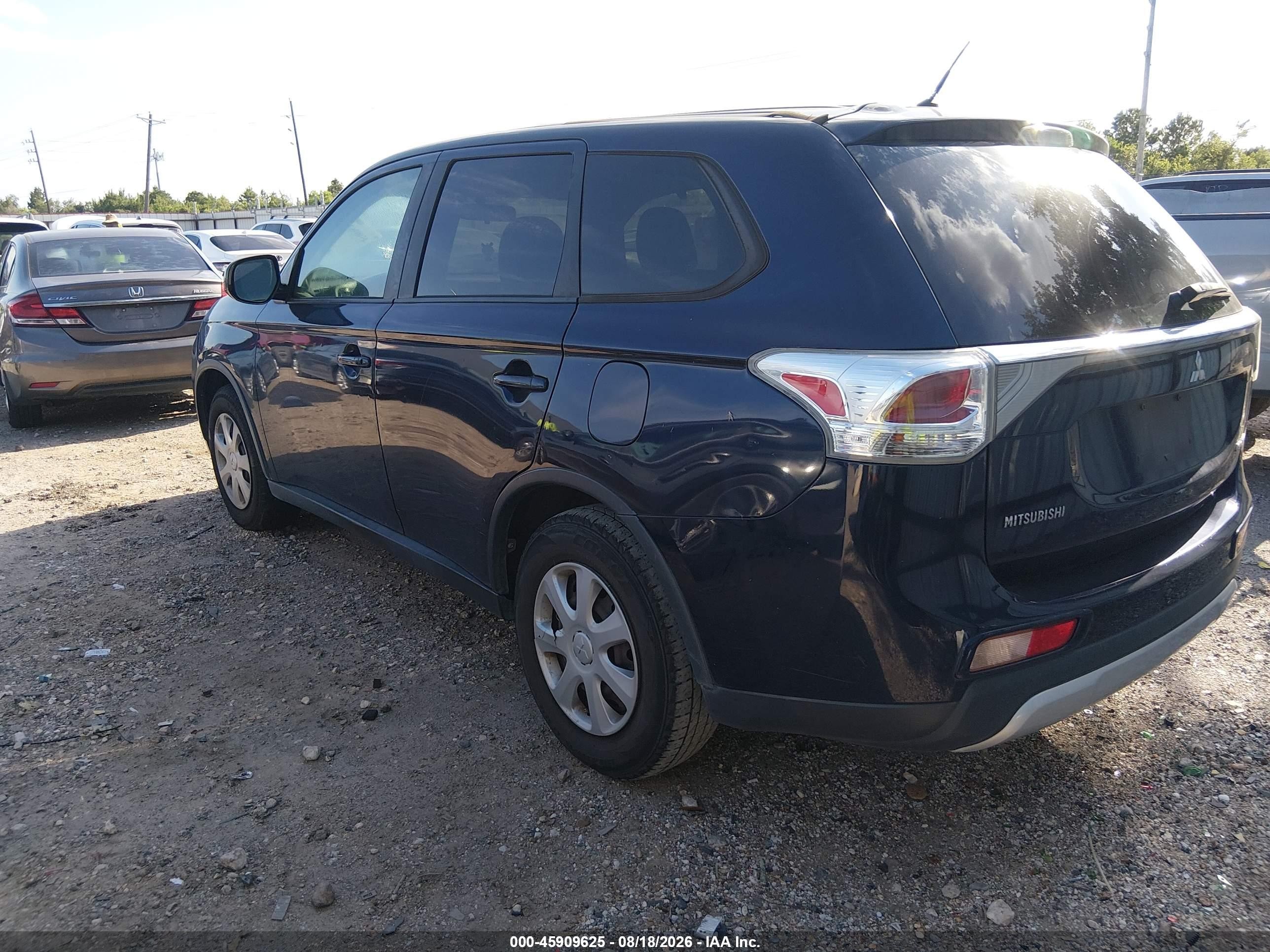 2015 Mitsubishi Outlander Es Blue vin: JA4AD2A32FZ013408