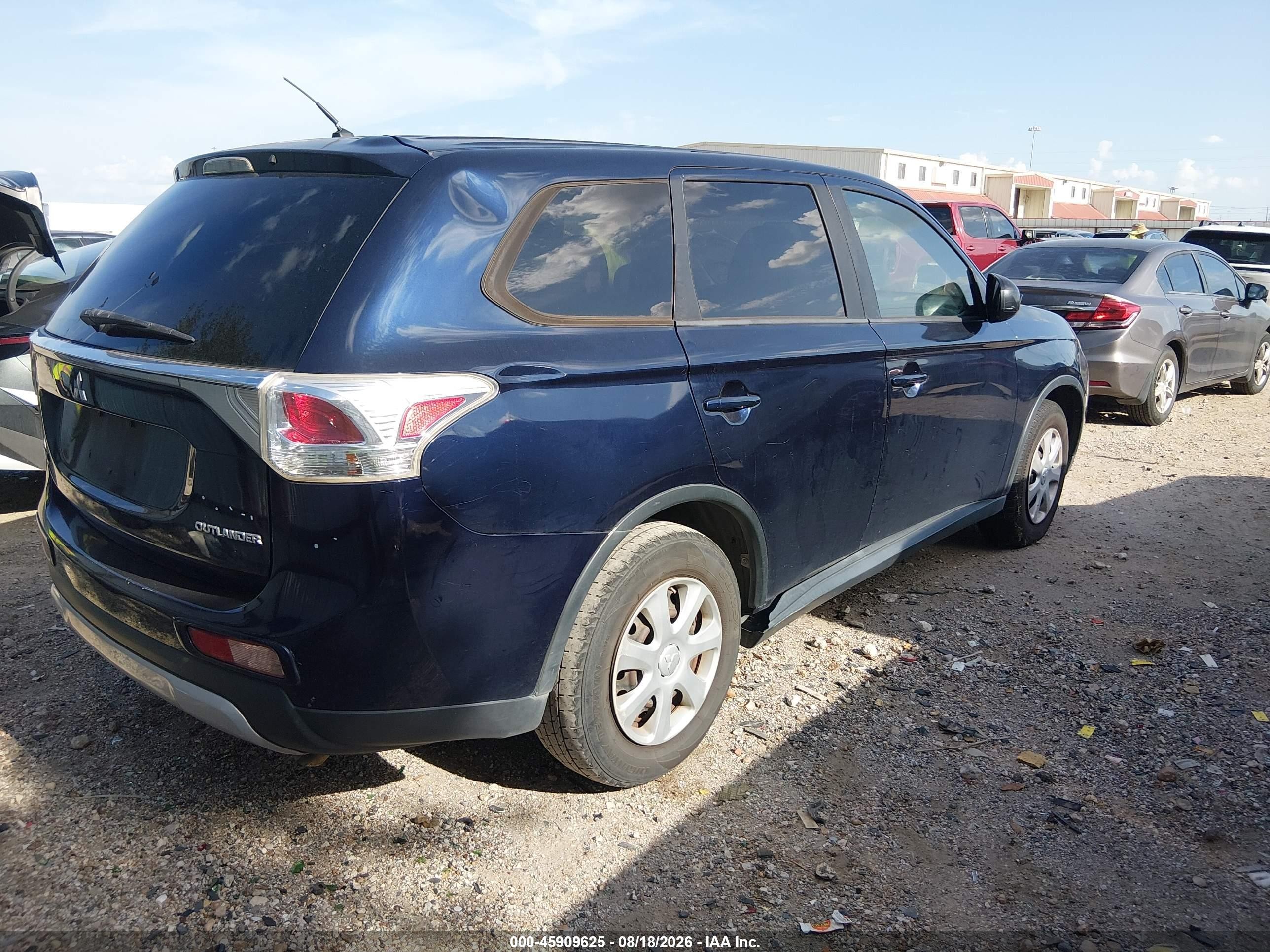 2015 Mitsubishi Outlander Es Blue vin: JA4AD2A32FZ013408
