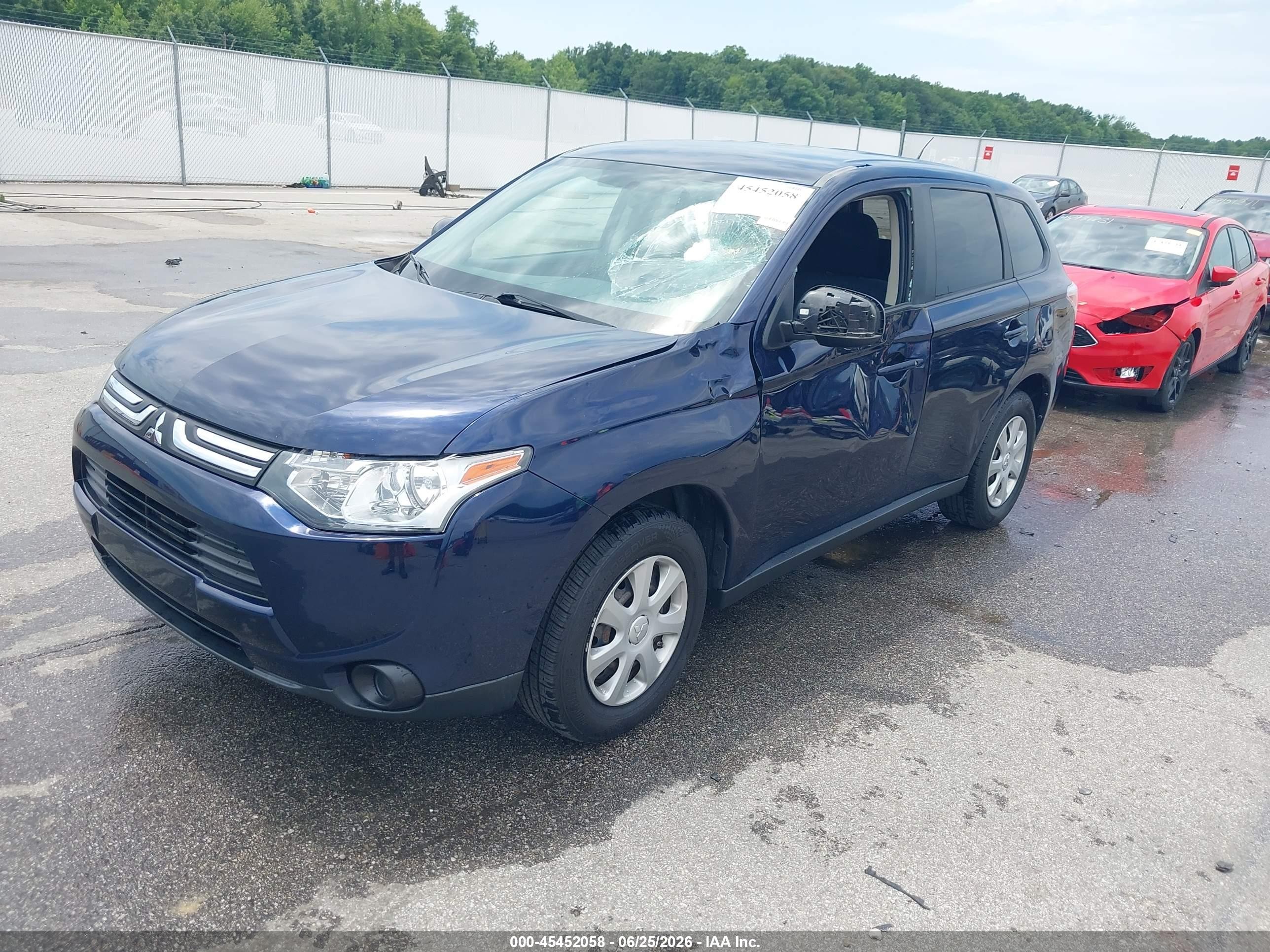 2014 Mitsubishi Outlander Es Blue vin: JA4AD2A34EZ017118