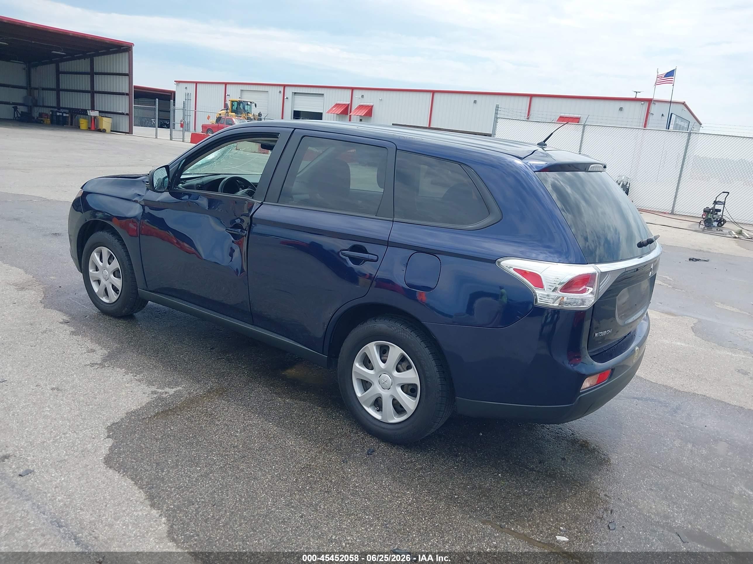 2014 Mitsubishi Outlander Es Blue vin: JA4AD2A34EZ017118