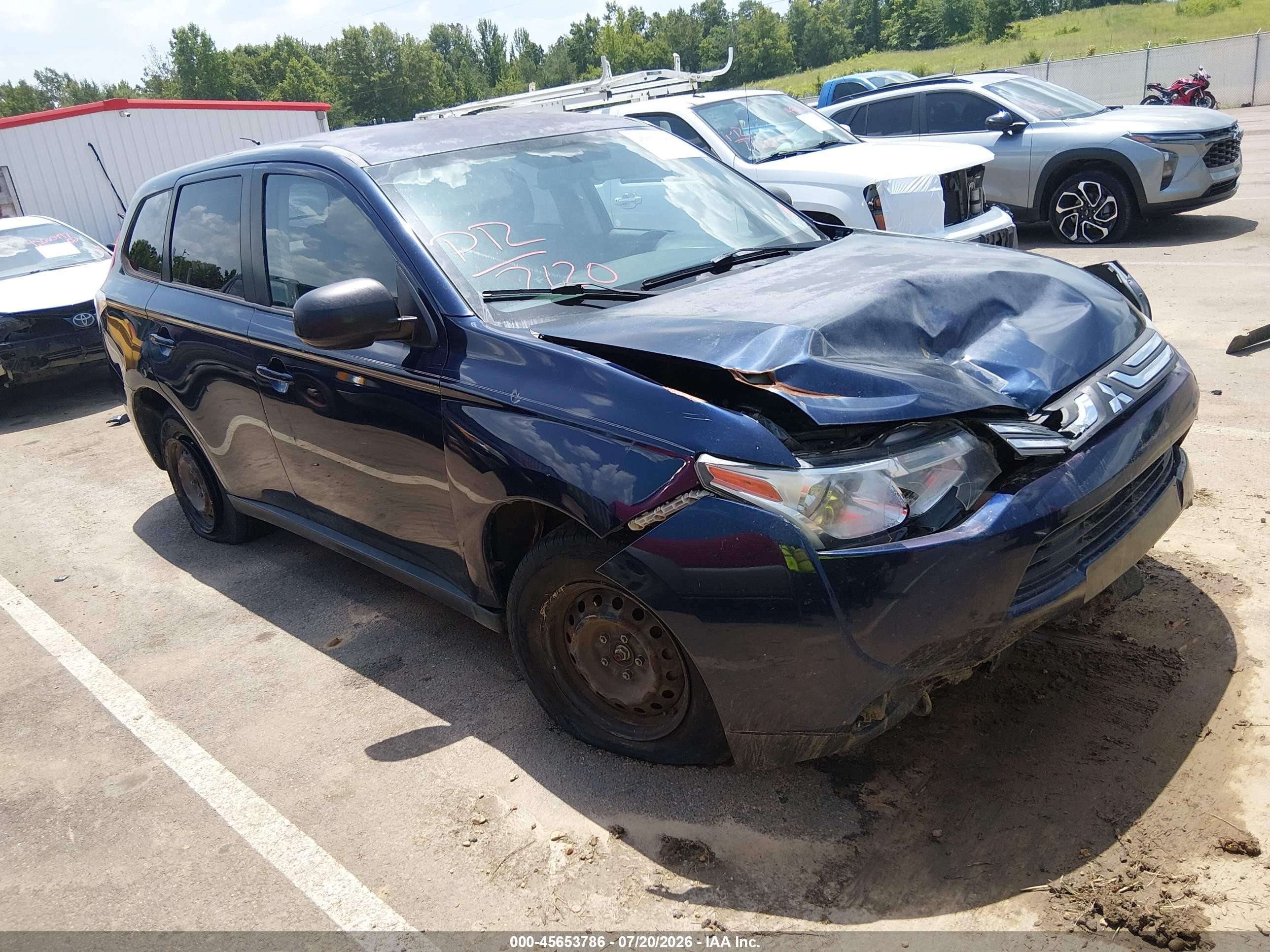 2014 Mitsubishi Outlander Es Dark Blue vin: JA4AD2A36EZ005620