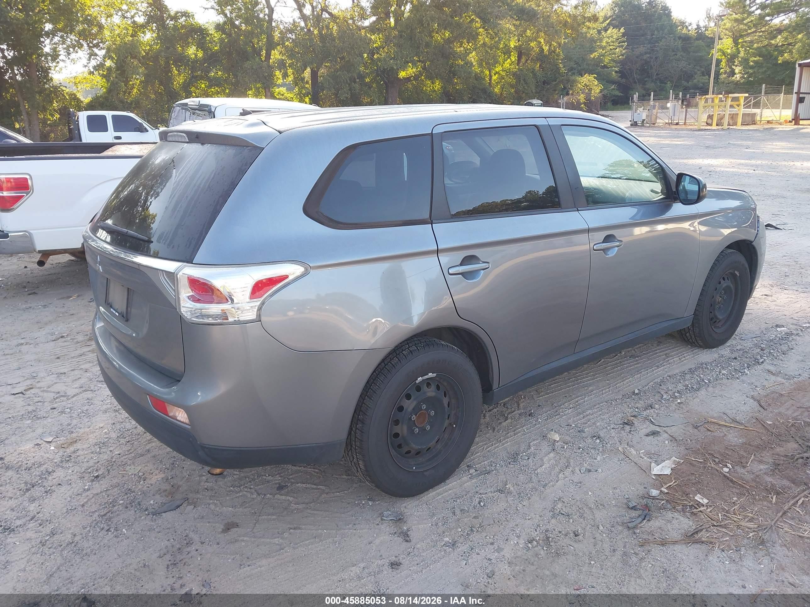 2014 Mitsubishi Outlander Es Gray vin: JA4AD2A37EZ002760