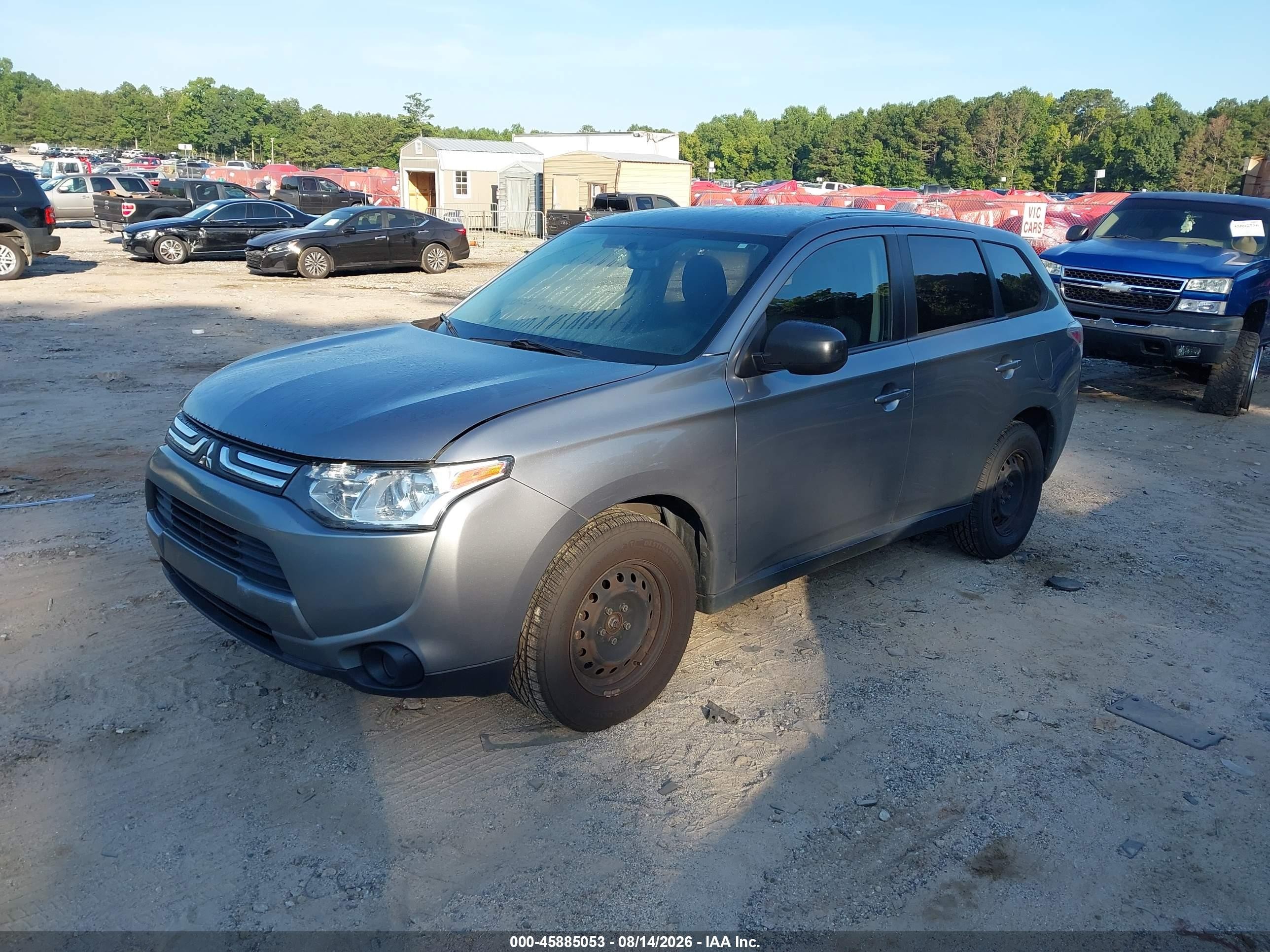 2014 Mitsubishi Outlander Es Gray vin: JA4AD2A37EZ002760