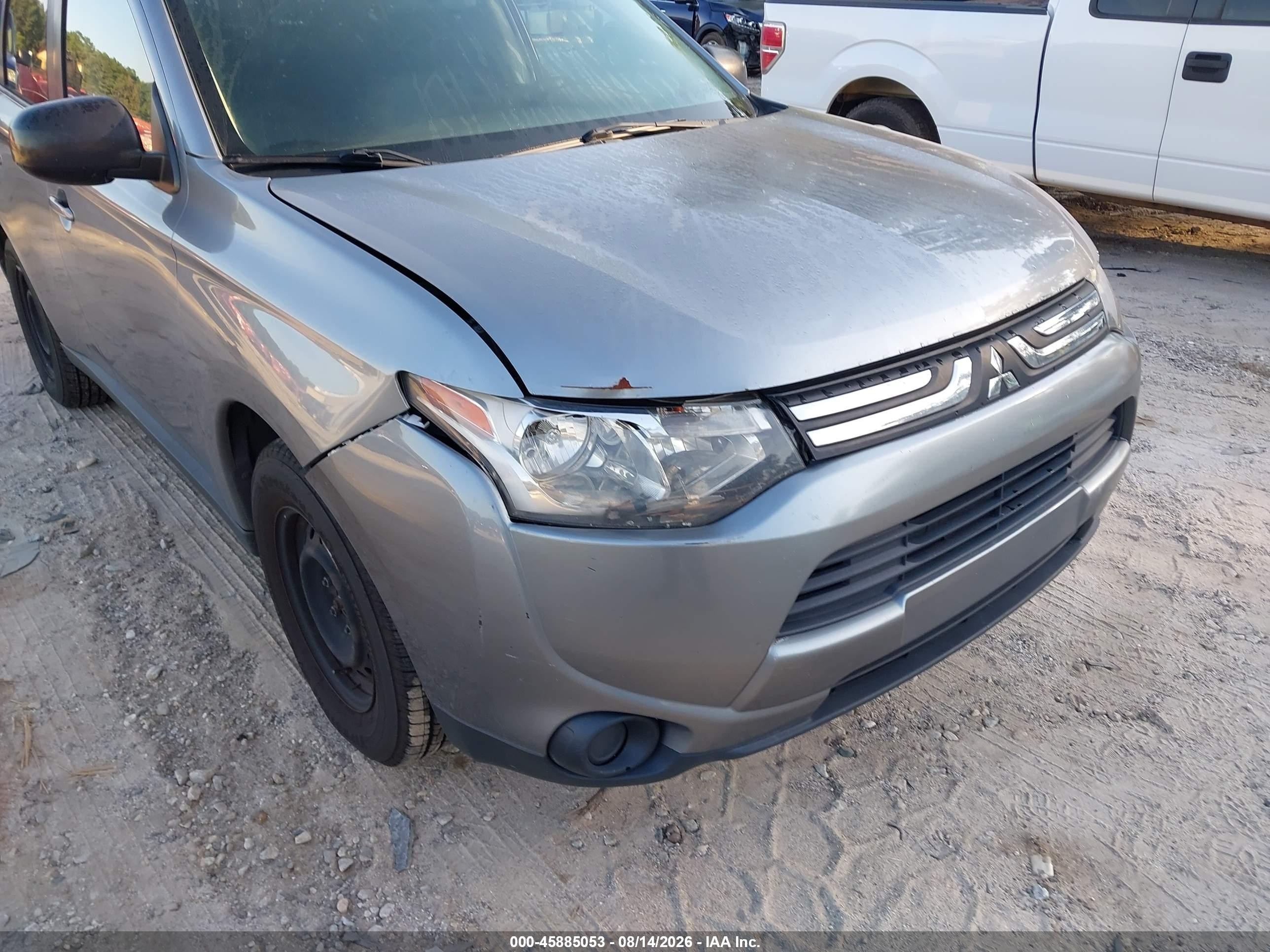 2014 Mitsubishi Outlander Es Gray vin: JA4AD2A37EZ002760