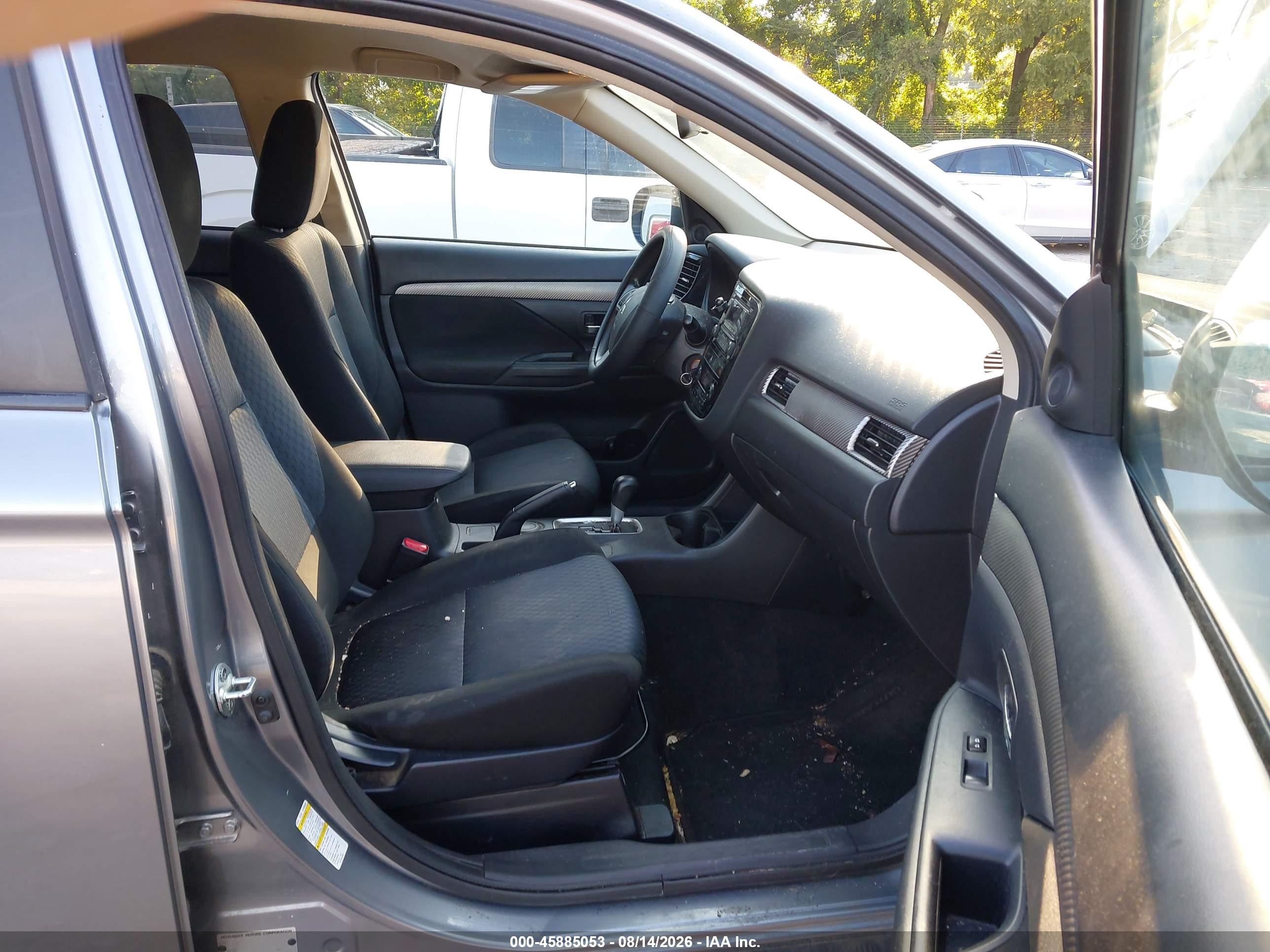 2014 Mitsubishi Outlander Es Gray vin: JA4AD2A37EZ002760