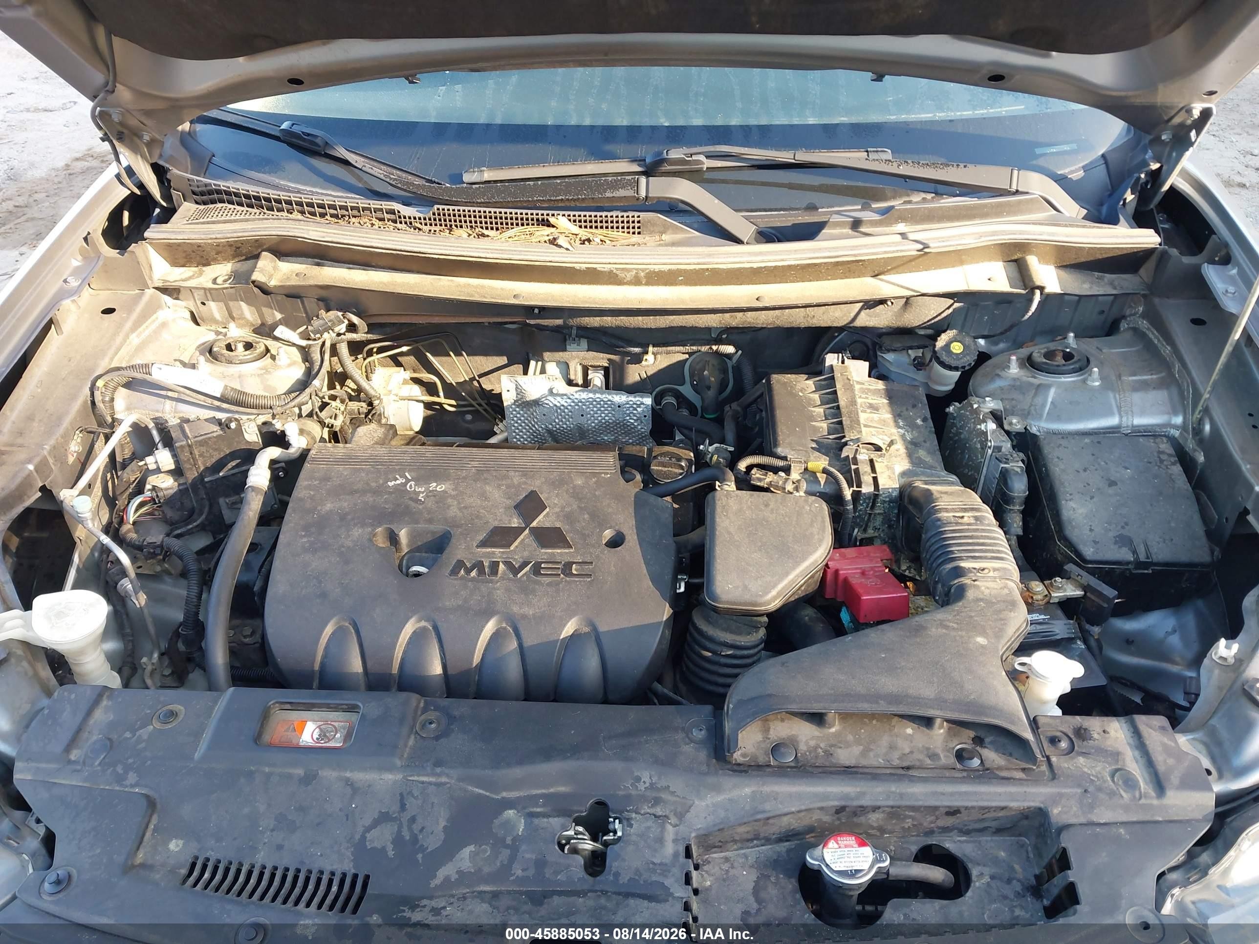 2014 Mitsubishi Outlander Es Gray vin: JA4AD2A37EZ002760