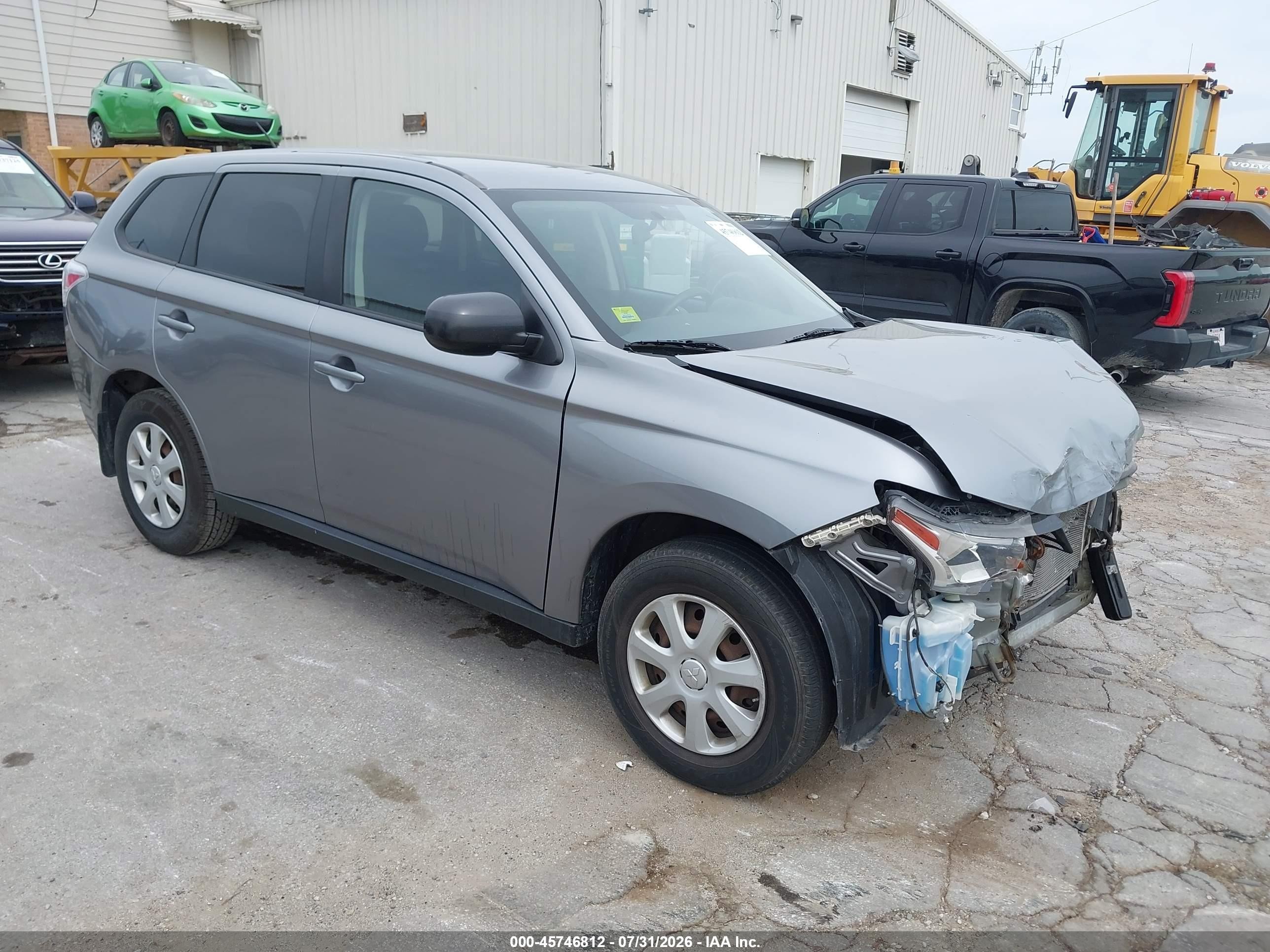 2014 Mitsubishi Outlander Es Gray vin: JA4AD2A37EZ008171