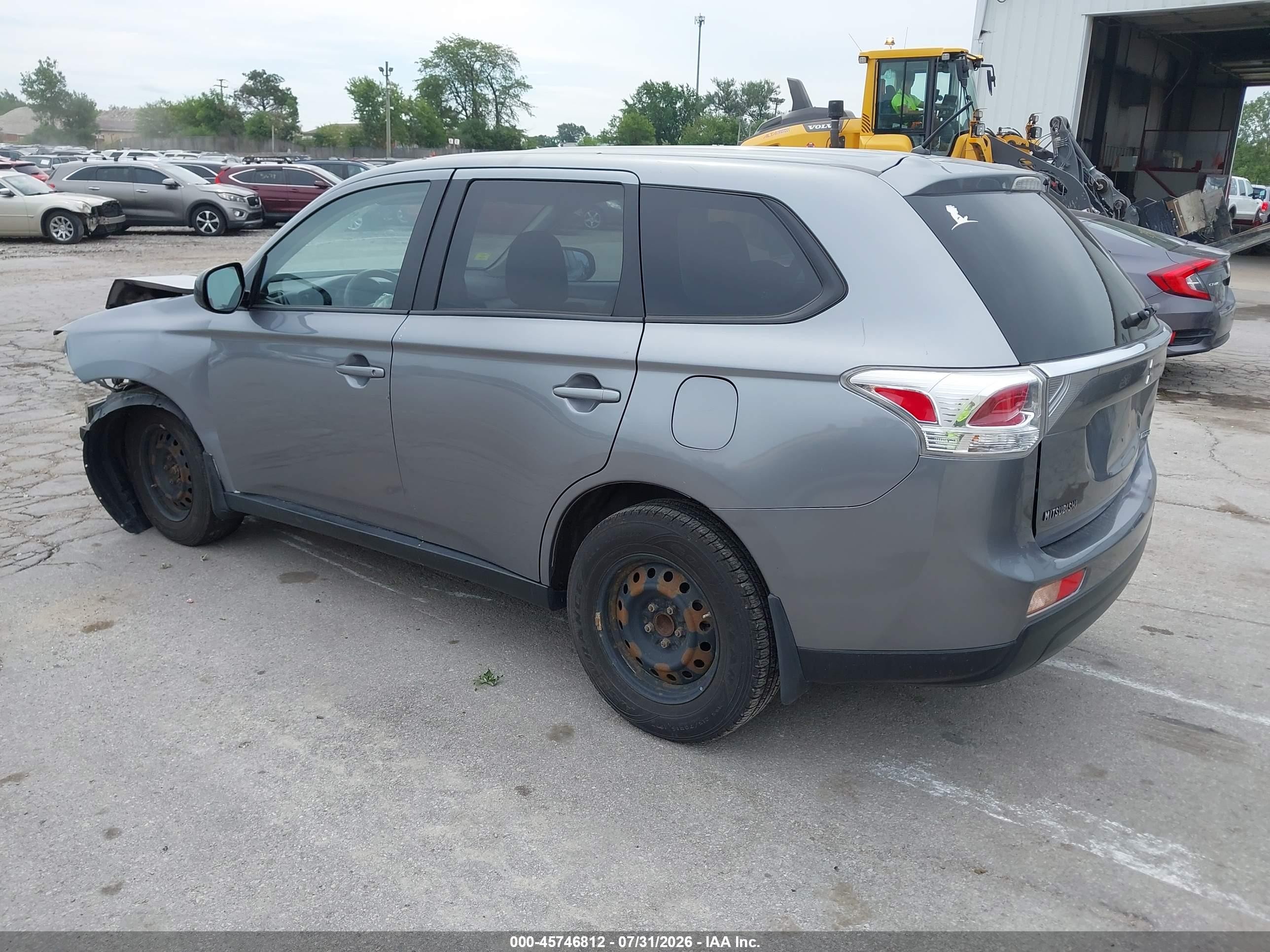 2014 Mitsubishi Outlander Es Gray vin: JA4AD2A37EZ008171
