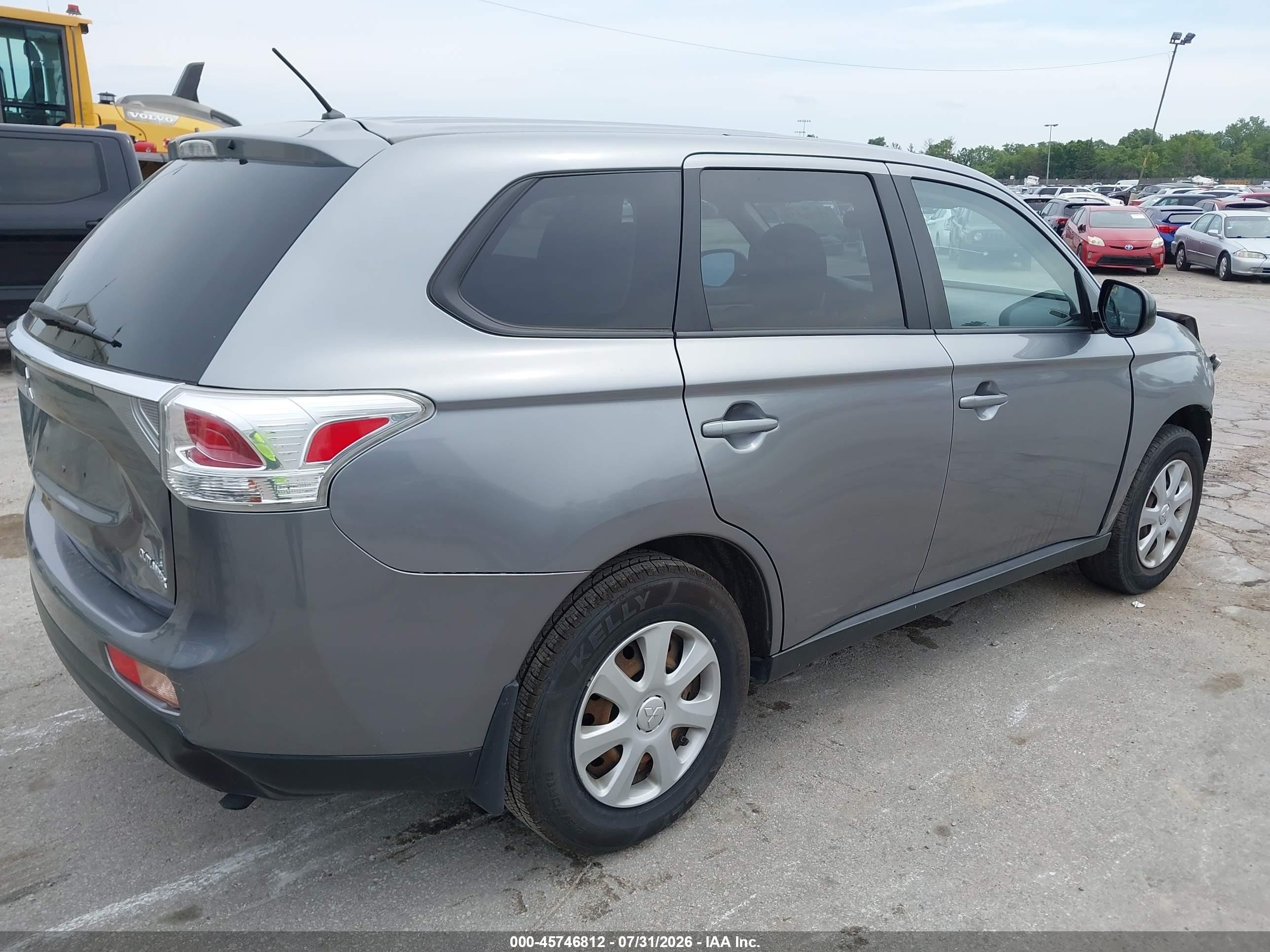 2014 Mitsubishi Outlander Es Gray vin: JA4AD2A37EZ008171