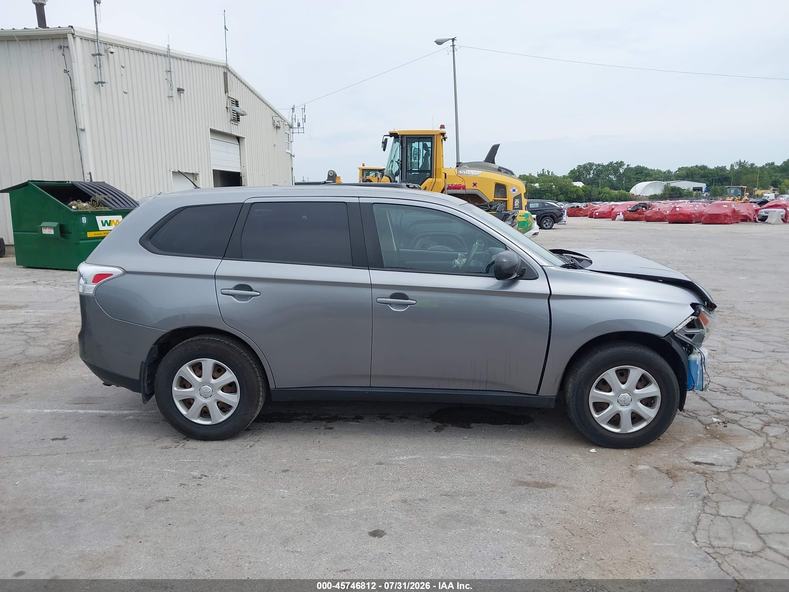 2014 Mitsubishi Outlander Es Gray vin: JA4AD2A37EZ008171