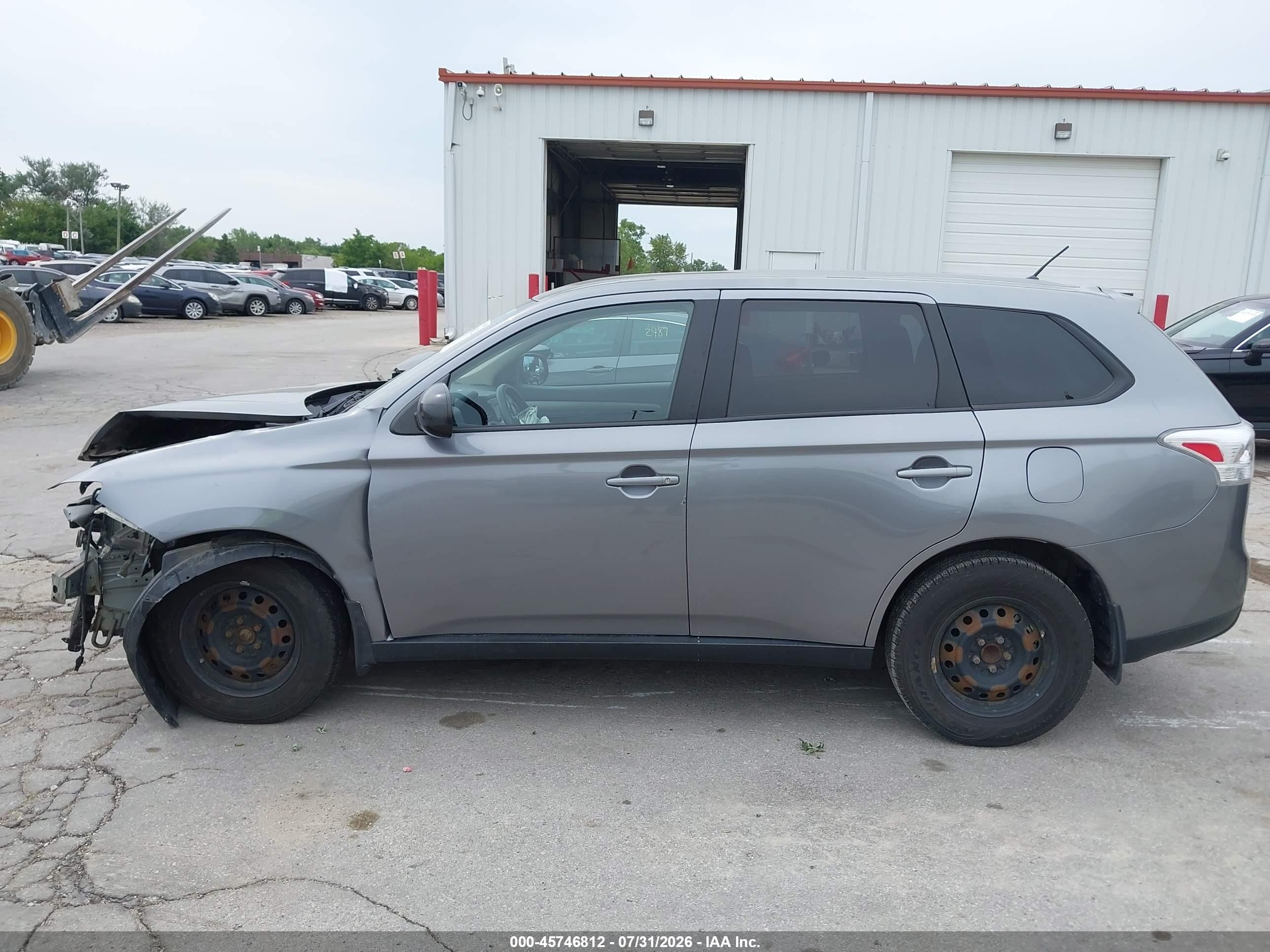 2014 Mitsubishi Outlander Es Gray vin: JA4AD2A37EZ008171