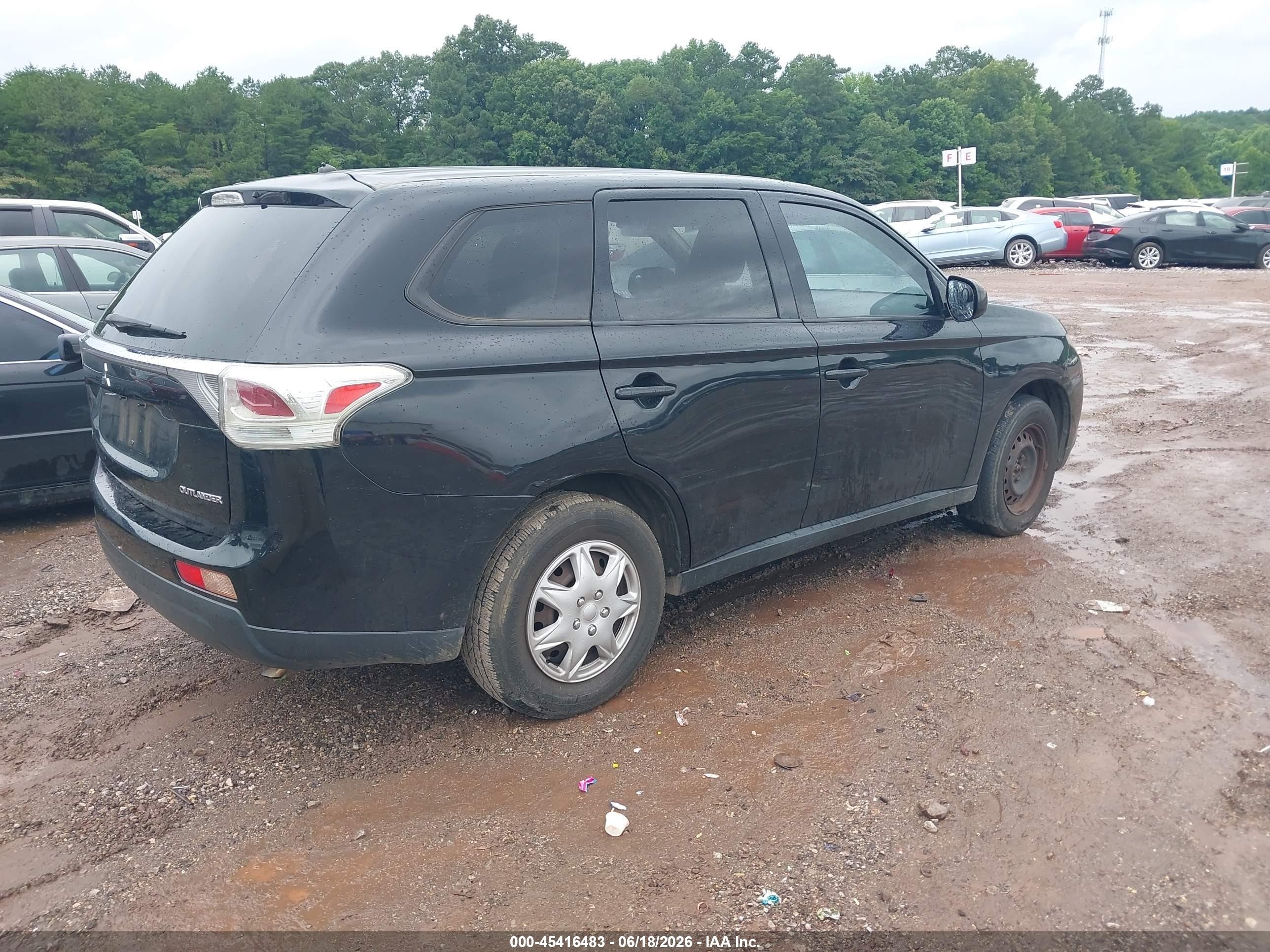 2014 Mitsubishi Outlander Es Black vin: JA4AD2A39EZ006938