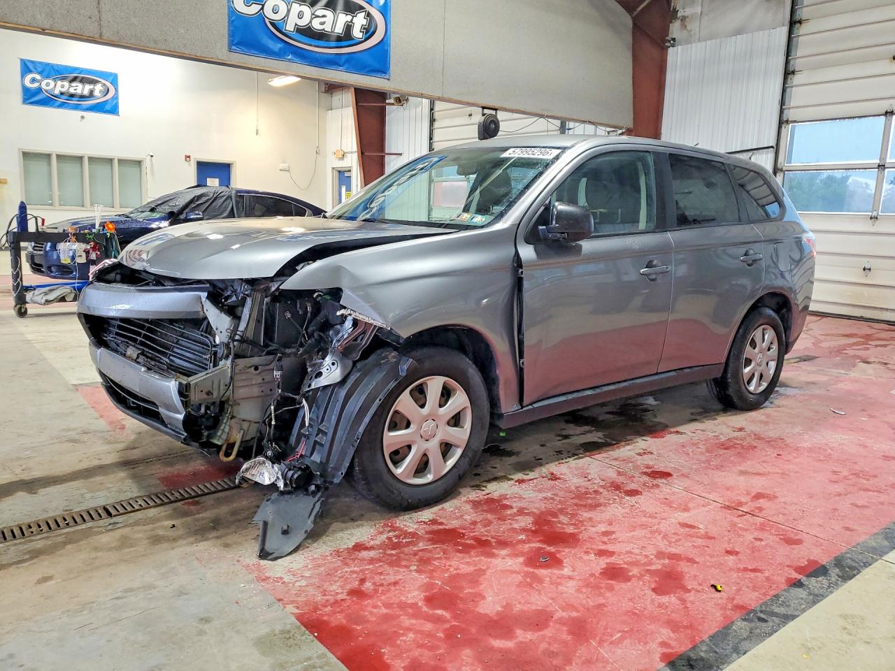 2014 Mitsubishi Outlander Es Gray vin: JA4AD2A3XEZ003482