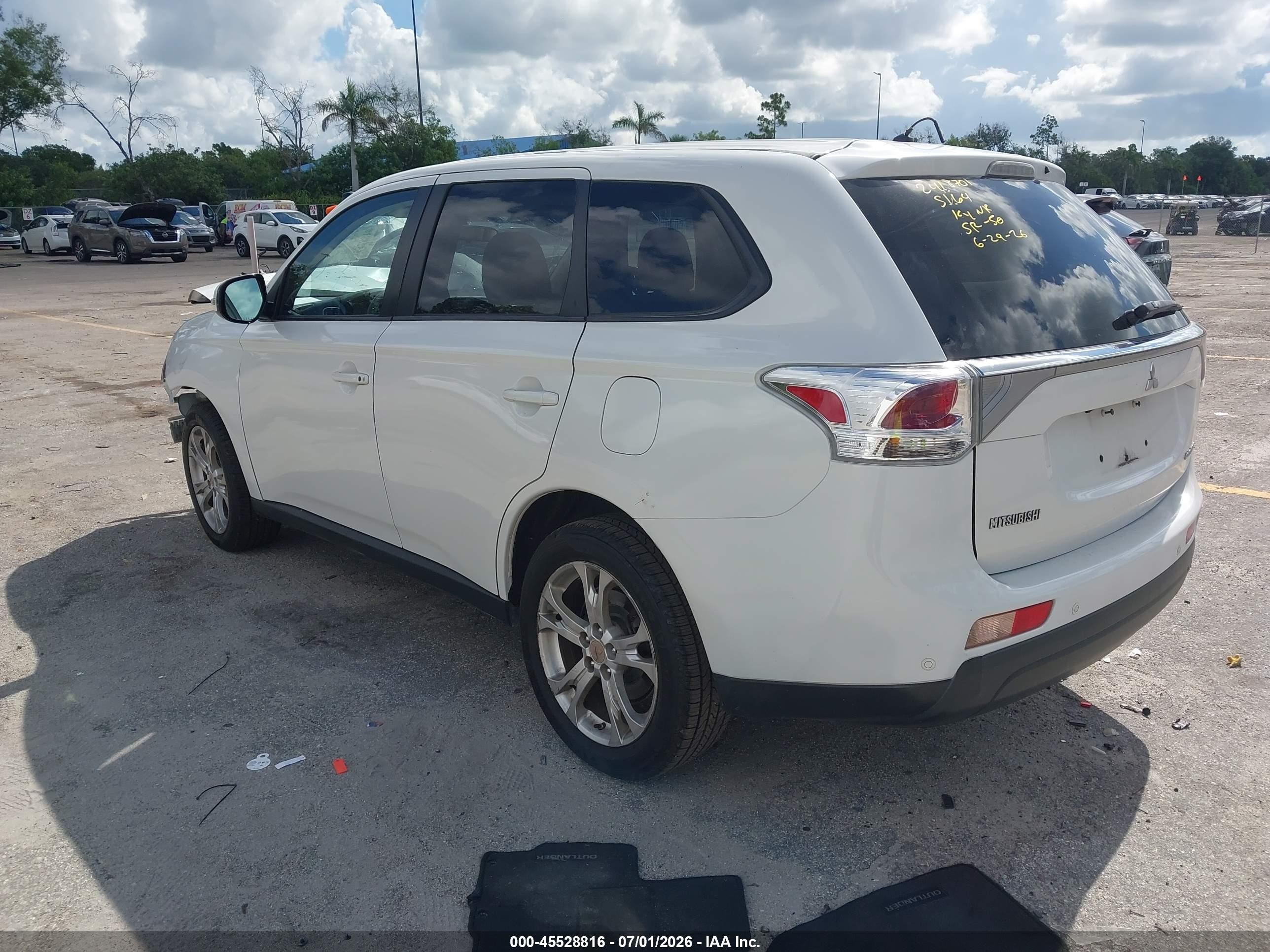 2014 Mitsubishi Outlander Se White vin: JA4AD3A33EZ013213