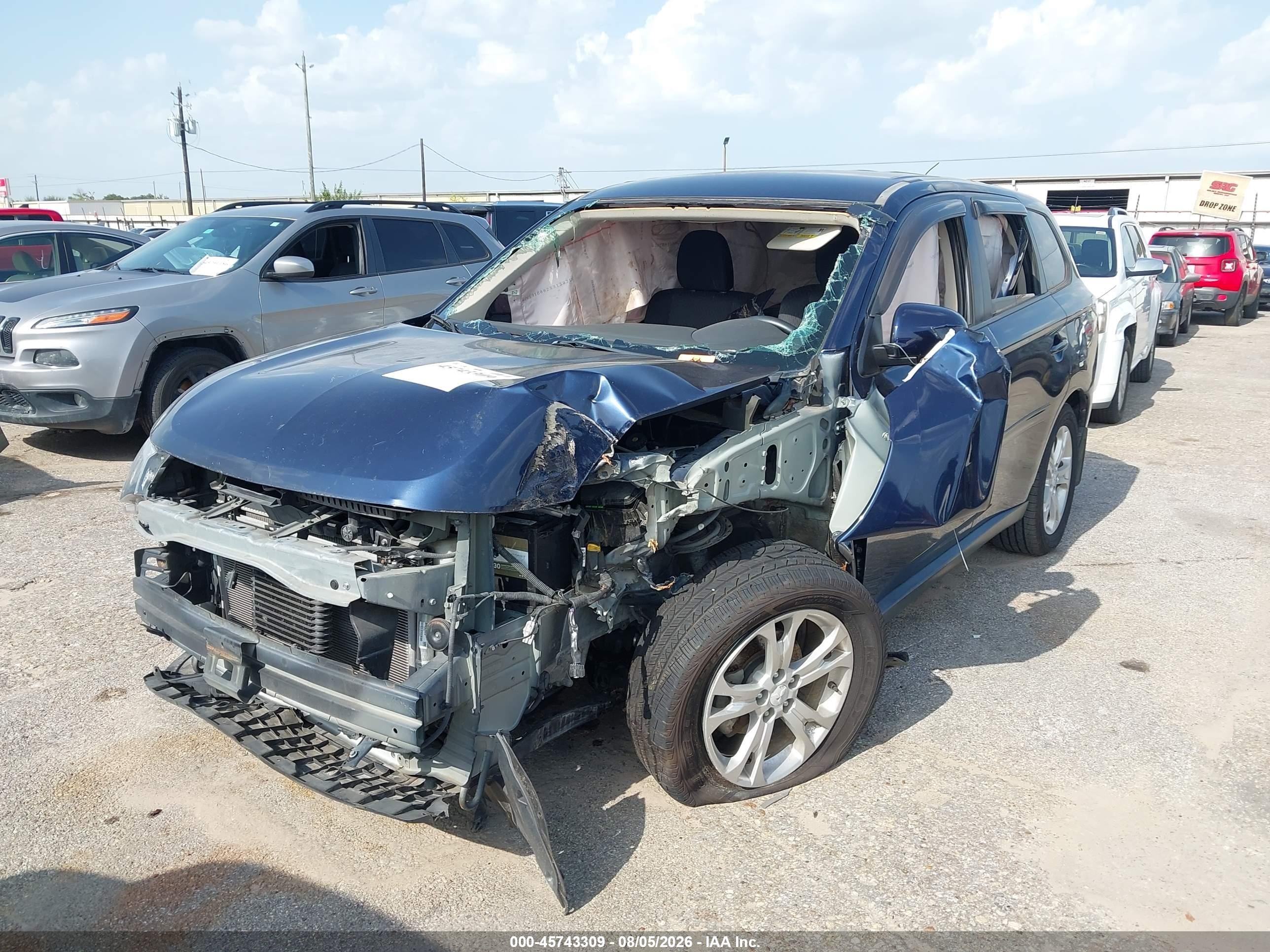 2014 Mitsubishi Outlander Se Blue vin: JA4AD3A34EZ018050