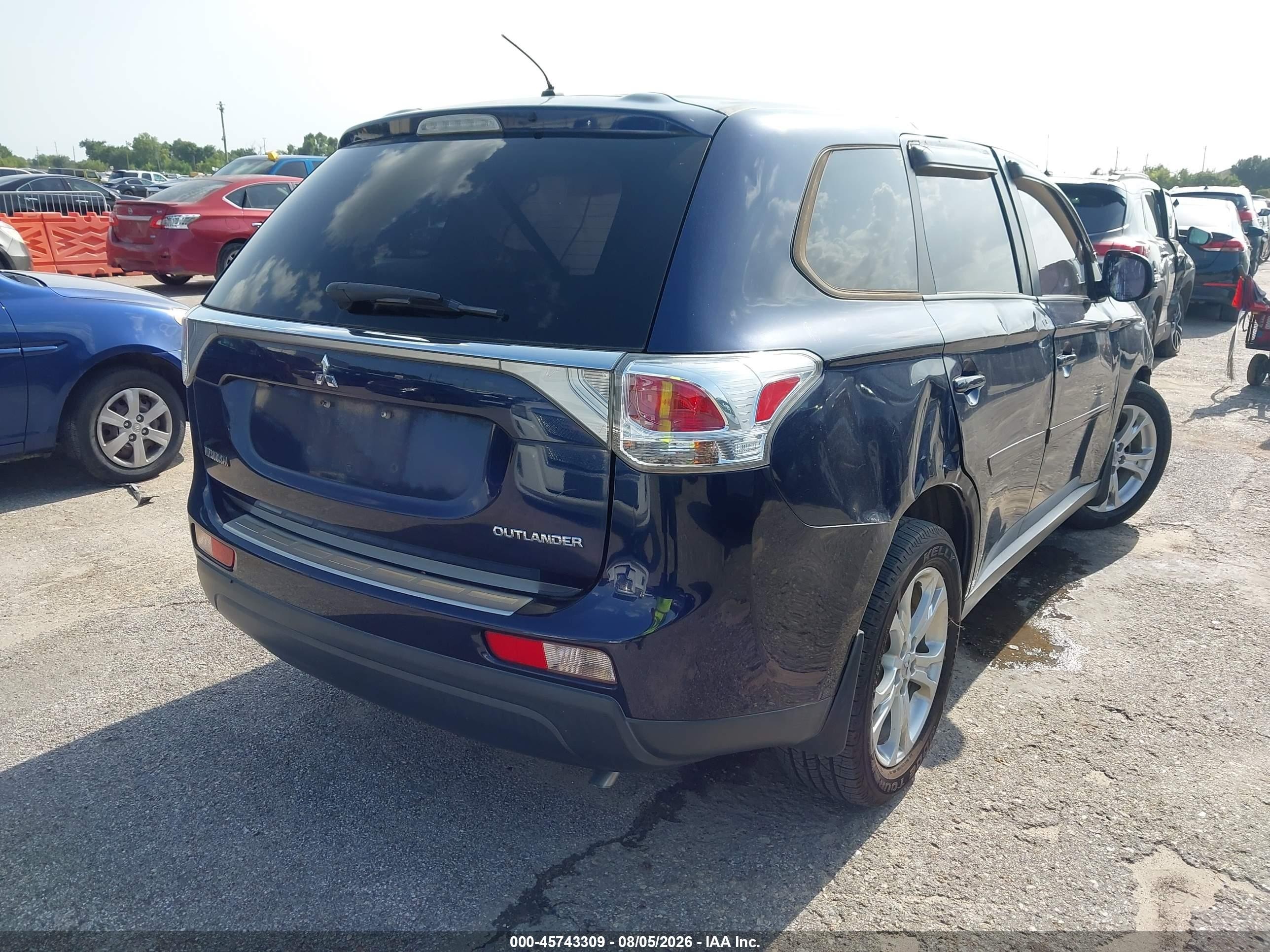 2014 Mitsubishi Outlander Se Blue vin: JA4AD3A34EZ018050