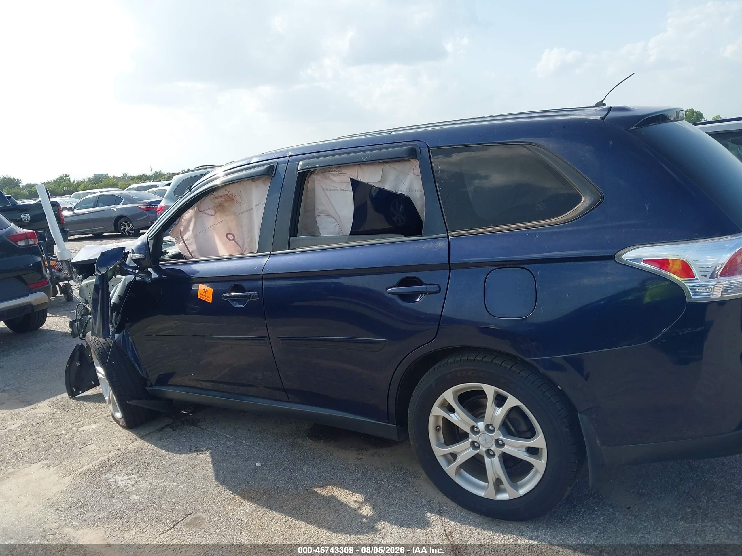 2014 Mitsubishi Outlander Se Blue vin: JA4AD3A34EZ018050