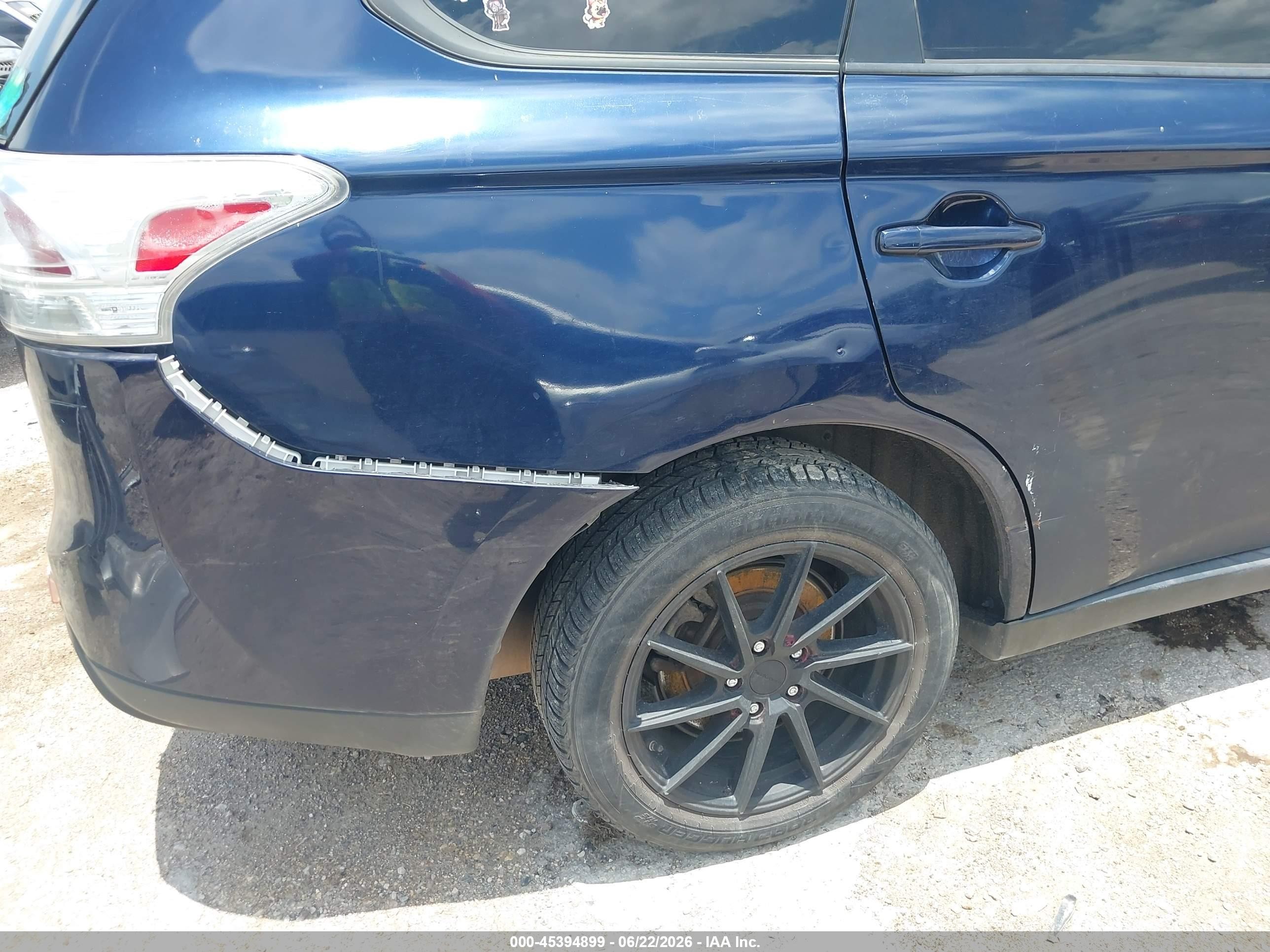 2014 Mitsubishi Outlander Se Dark Blue vin: JA4AD3A35EZ015206