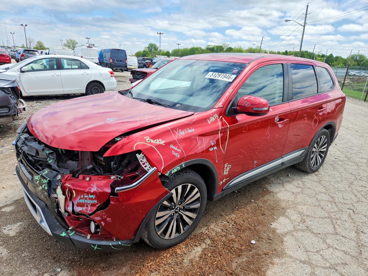 2019 Mitsubishi Outlander Se Red vin: JA4AD3A35KZ005853