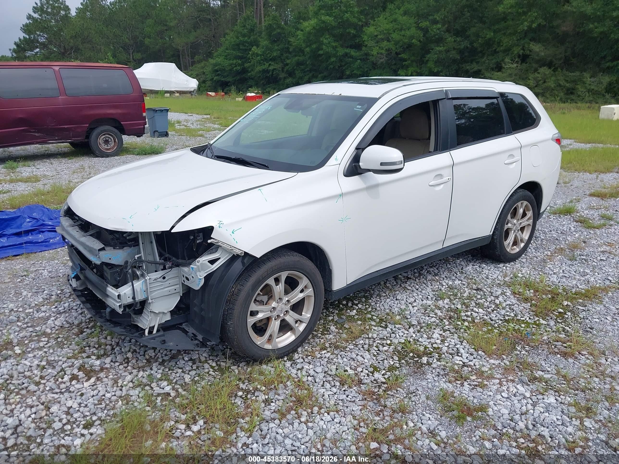 2014 Mitsubishi Outlander Se White vin: JA4AD3A37EZ009293