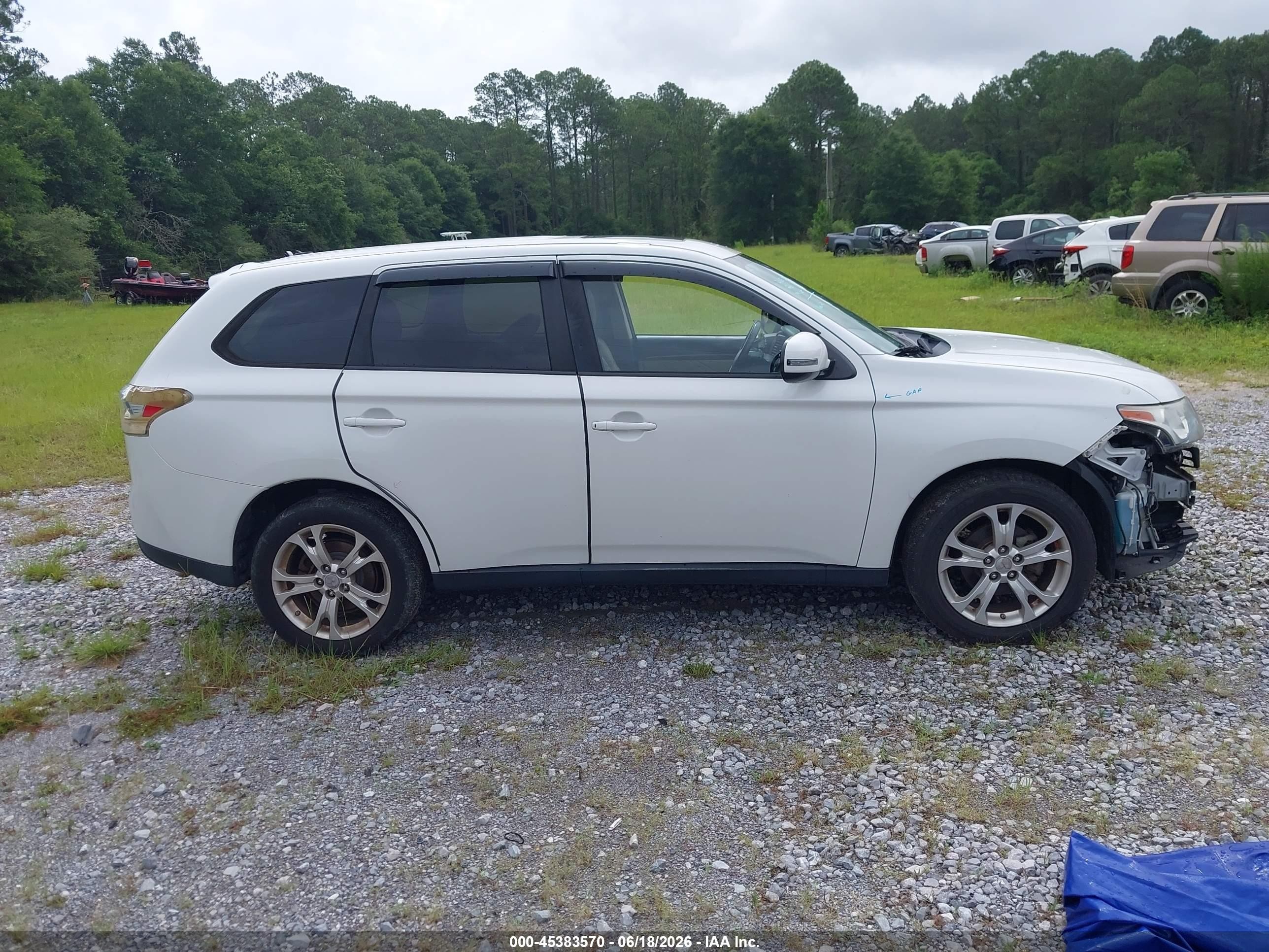 2014 Mitsubishi Outlander Se White vin: JA4AD3A37EZ009293