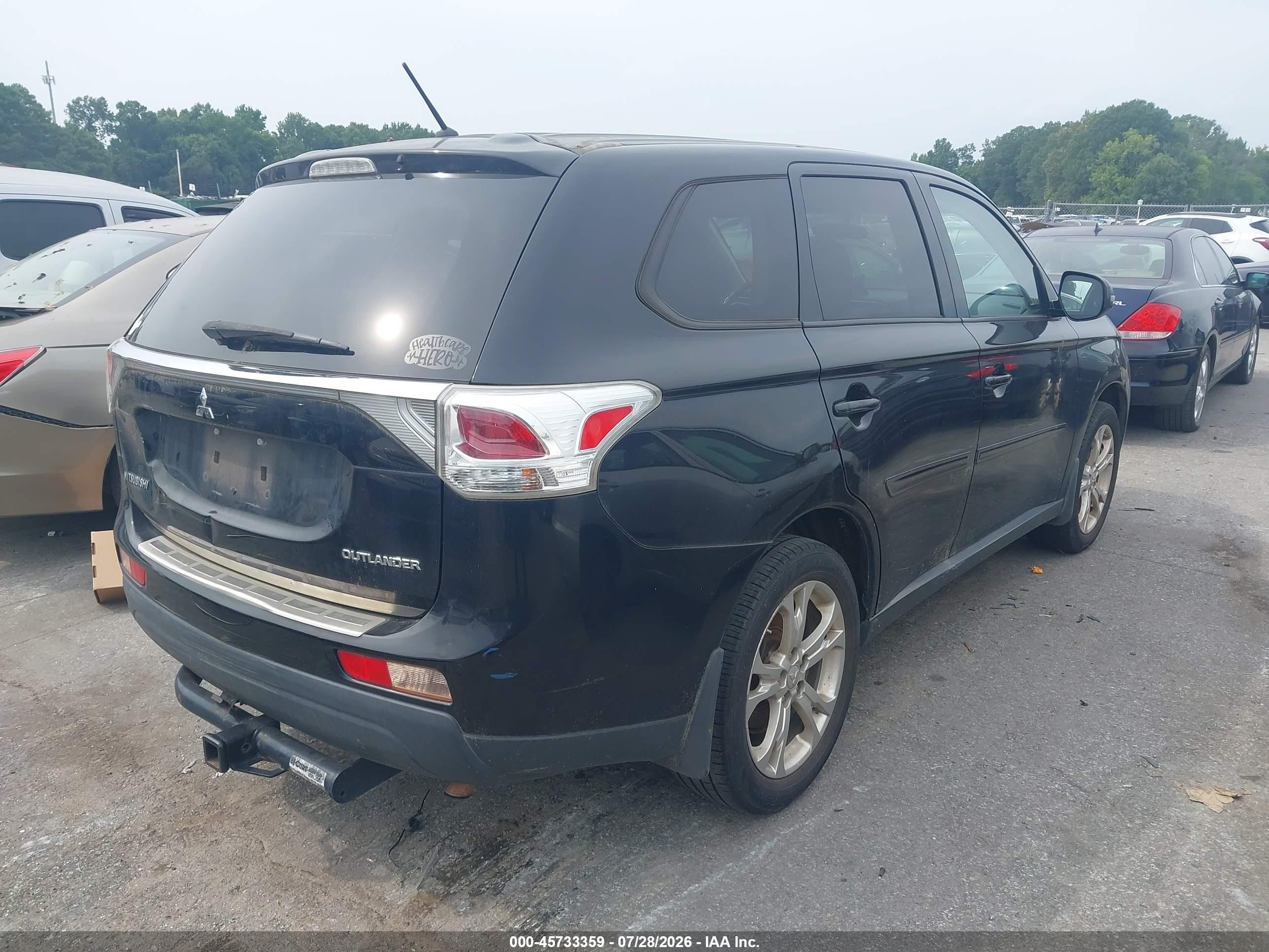 2014 Mitsubishi Outlander Se Black vin: JA4AD3A38EZ010064