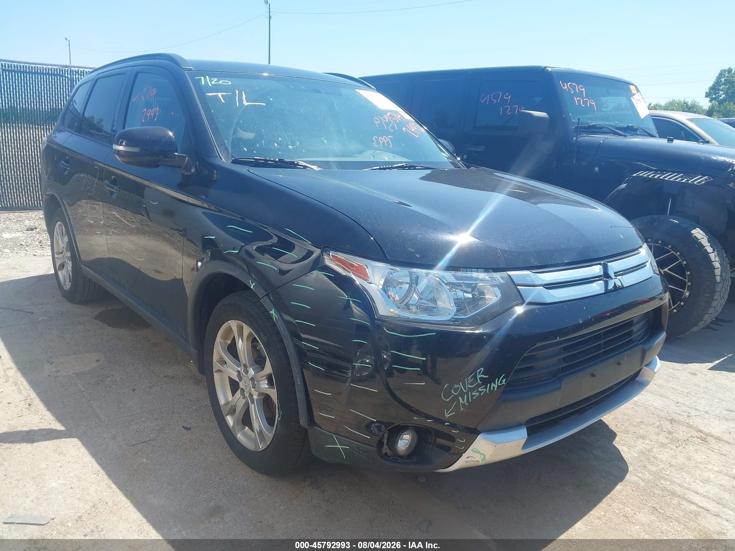 2015 Mitsubishi Outlander Se Черный vin: JA4AD3A38FZ004055